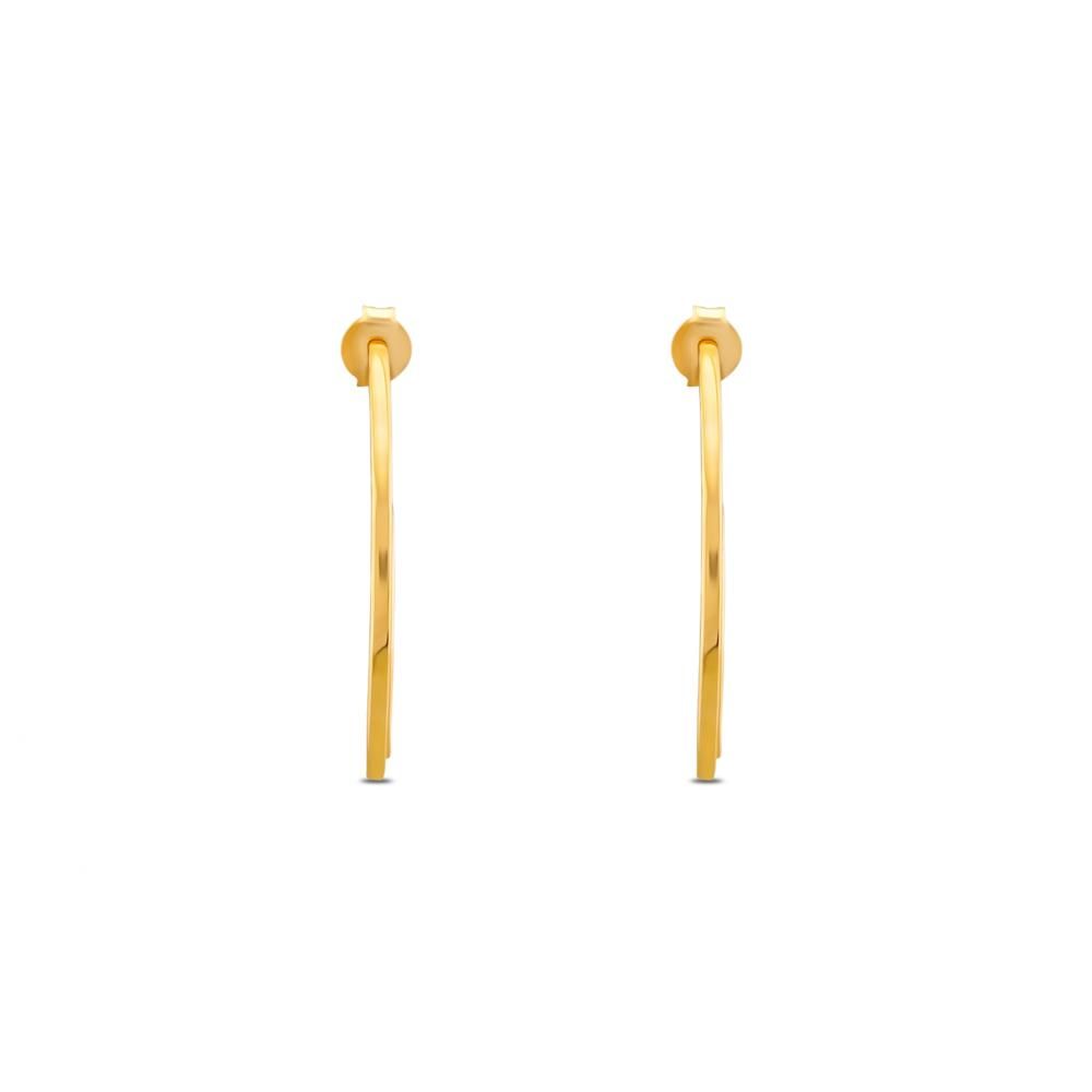Lucky Gems Model-4 Серьги из серебра золотого цвета с камнем малахит