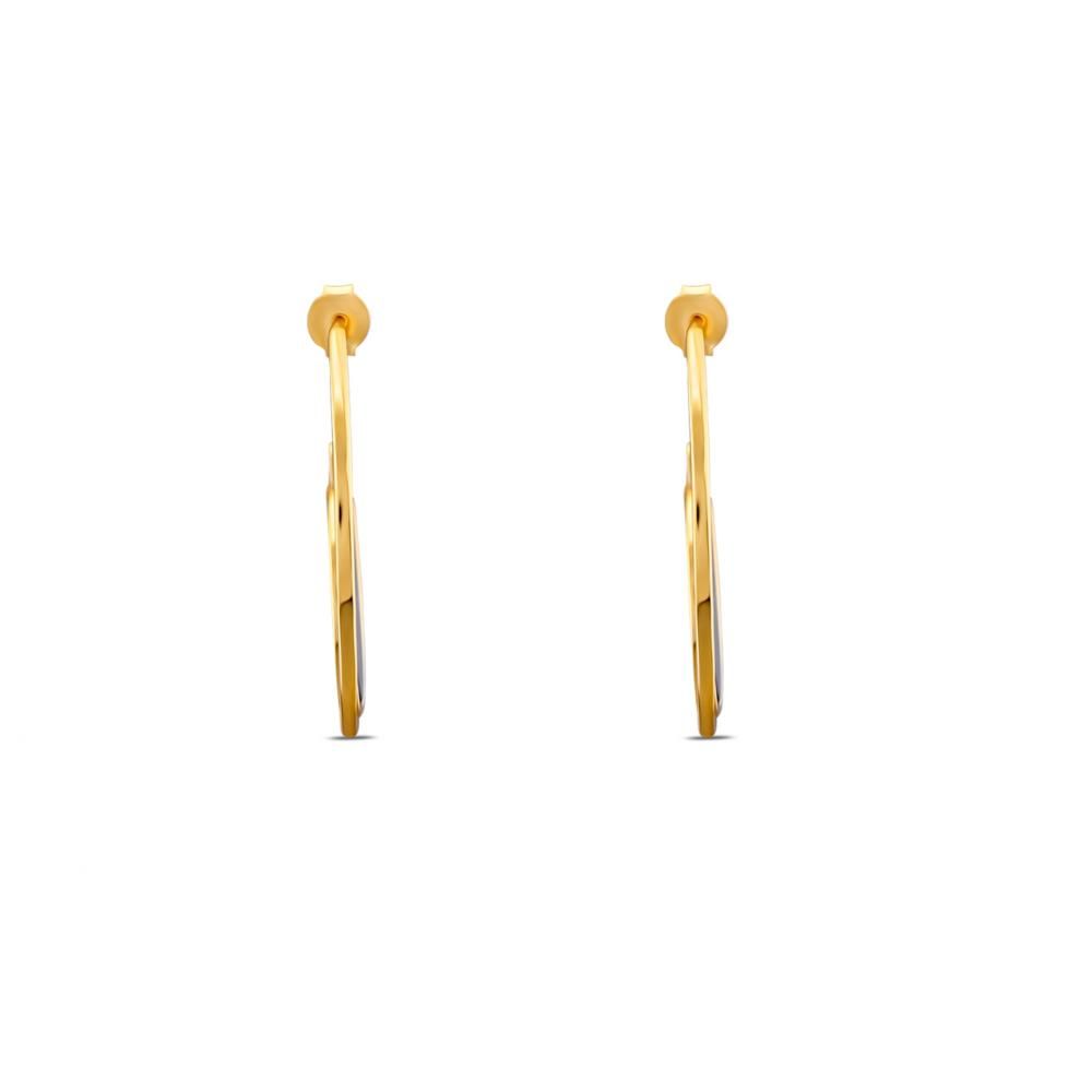 Lucky Gems Model-4 Золотистые Серебряные Серьги с Камнем Оникс