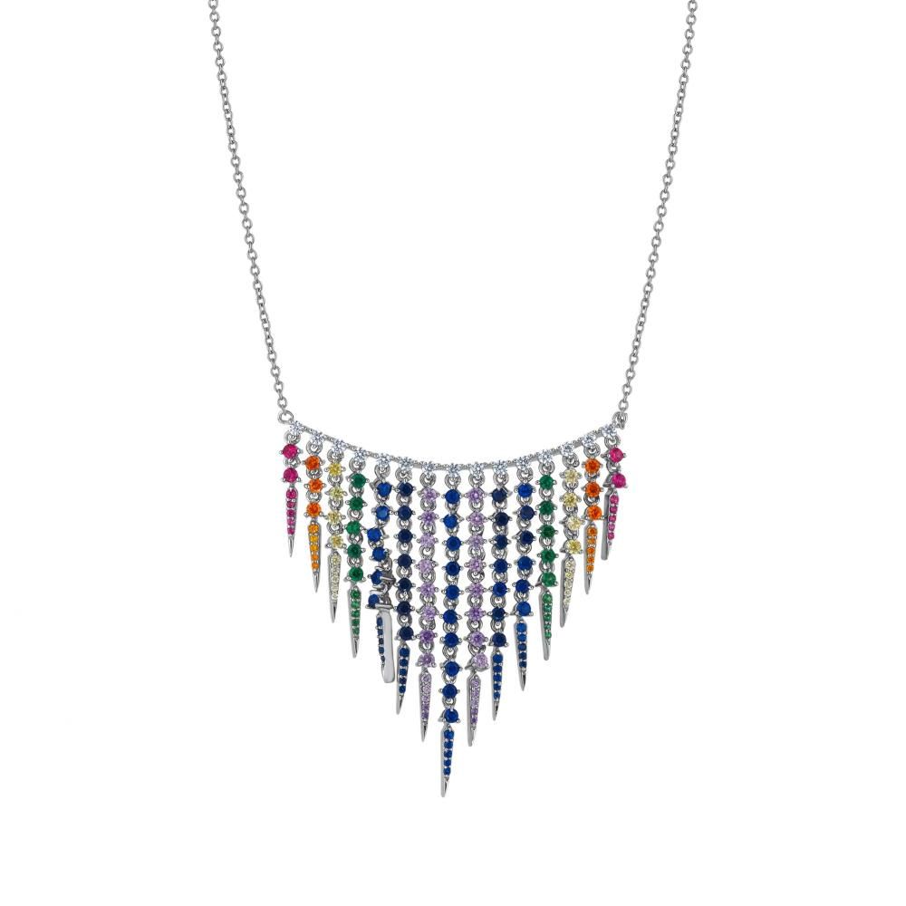 Rainbow D3196-7CNW Серебряное ожерелье
