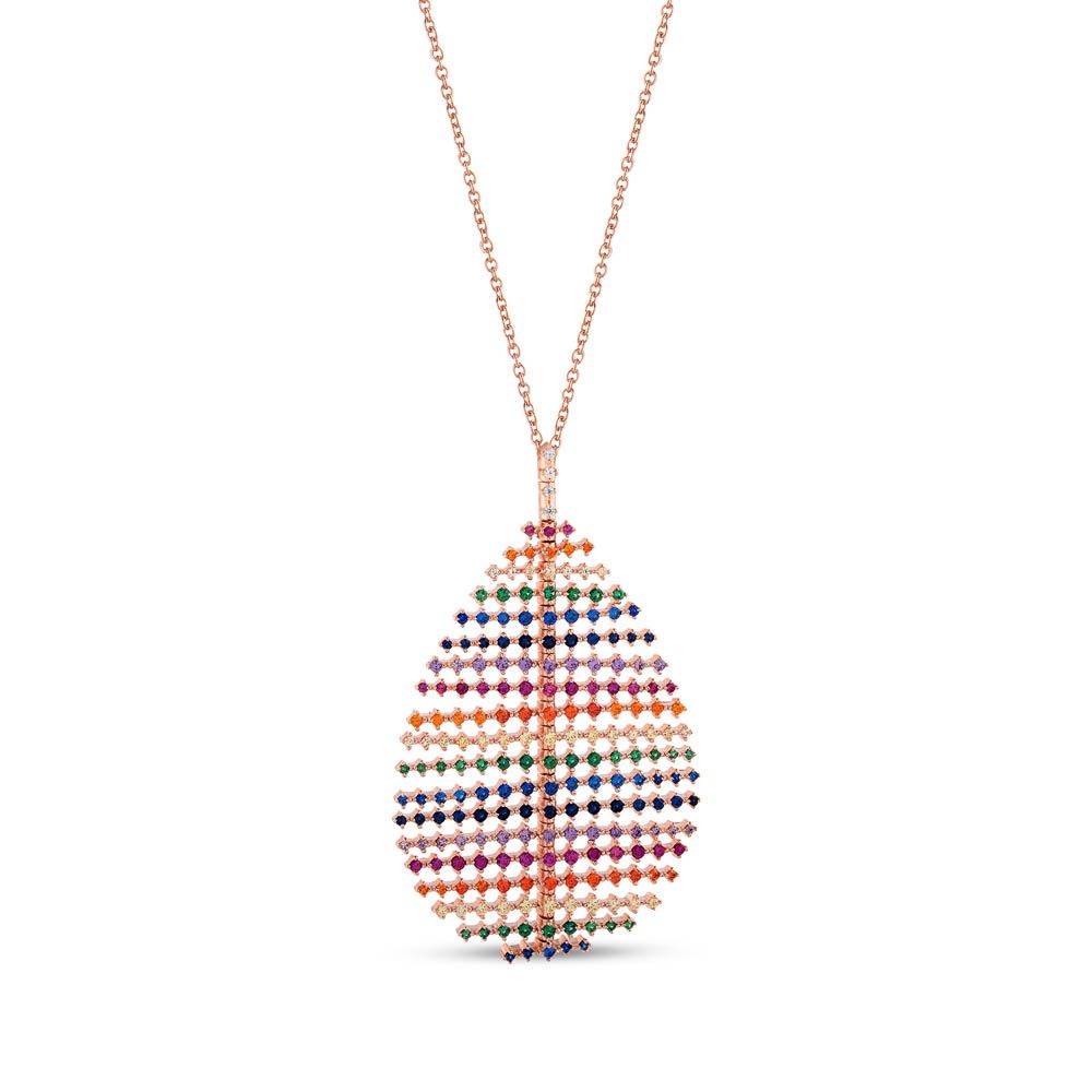 Колье Rainbow Collection Rose Damla из серебра с цветными камнями