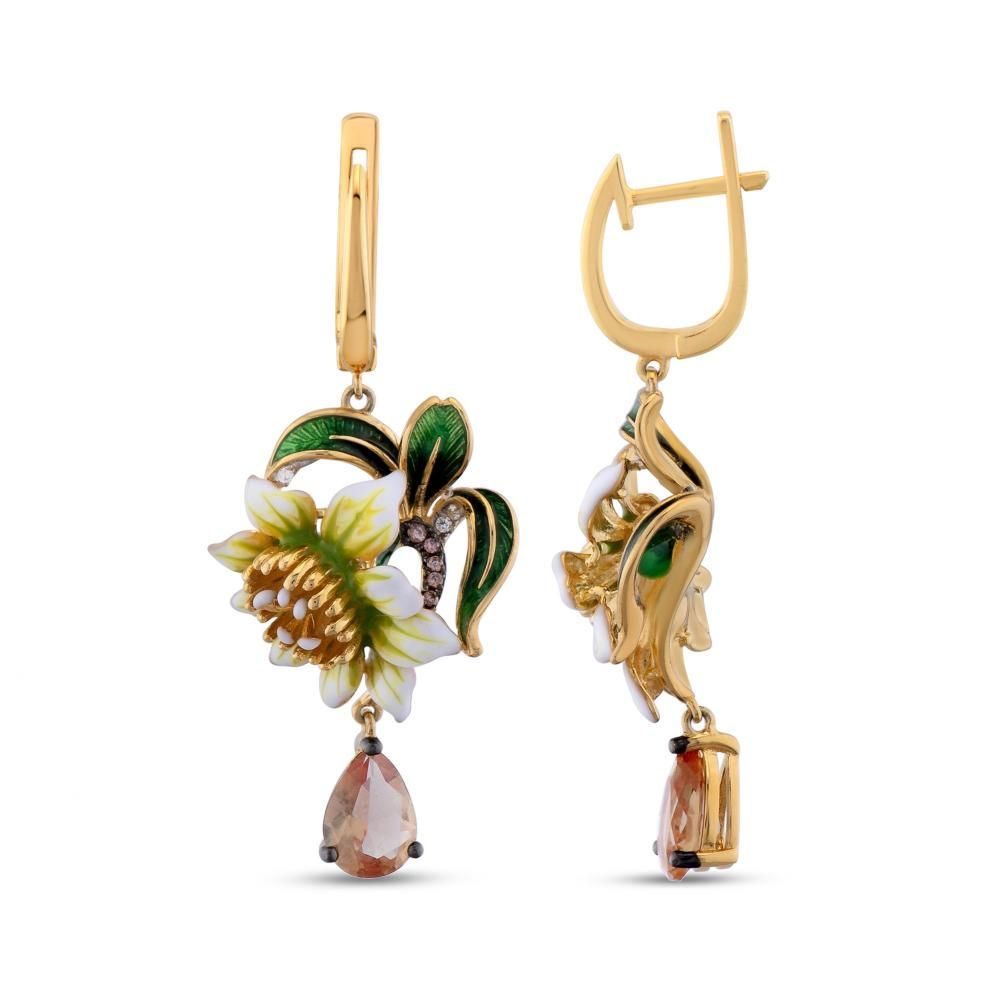 Zultanite Model-7 Enamelled Silver Earrings