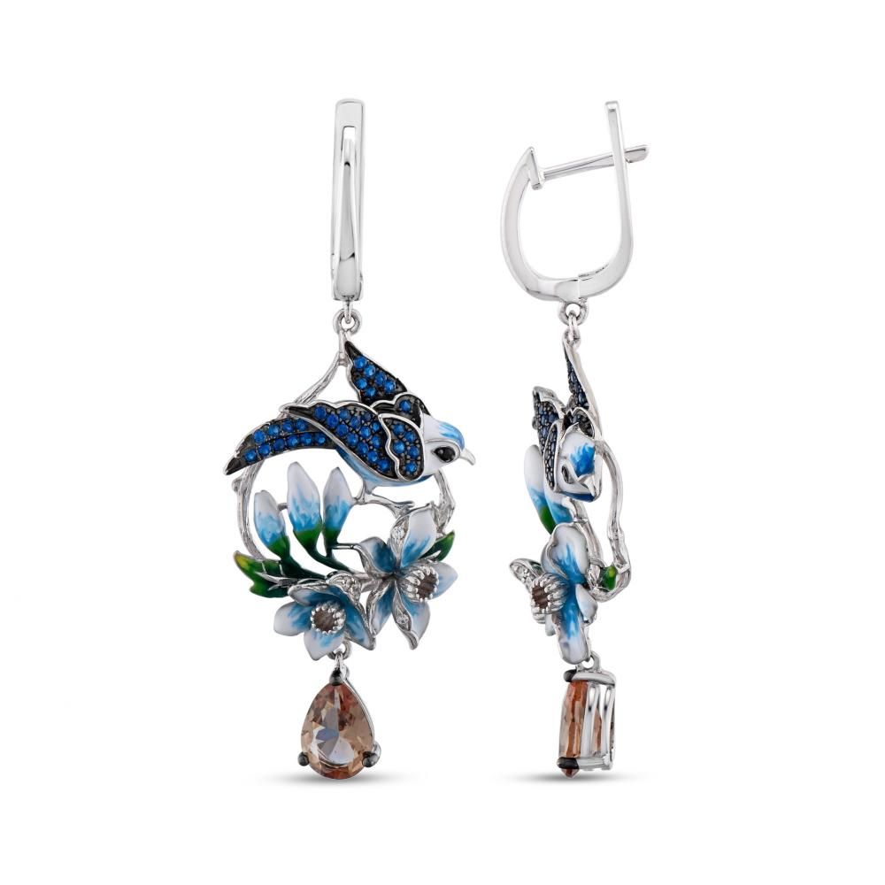 Zultanite Model-8 Enamelled Silver Earrings