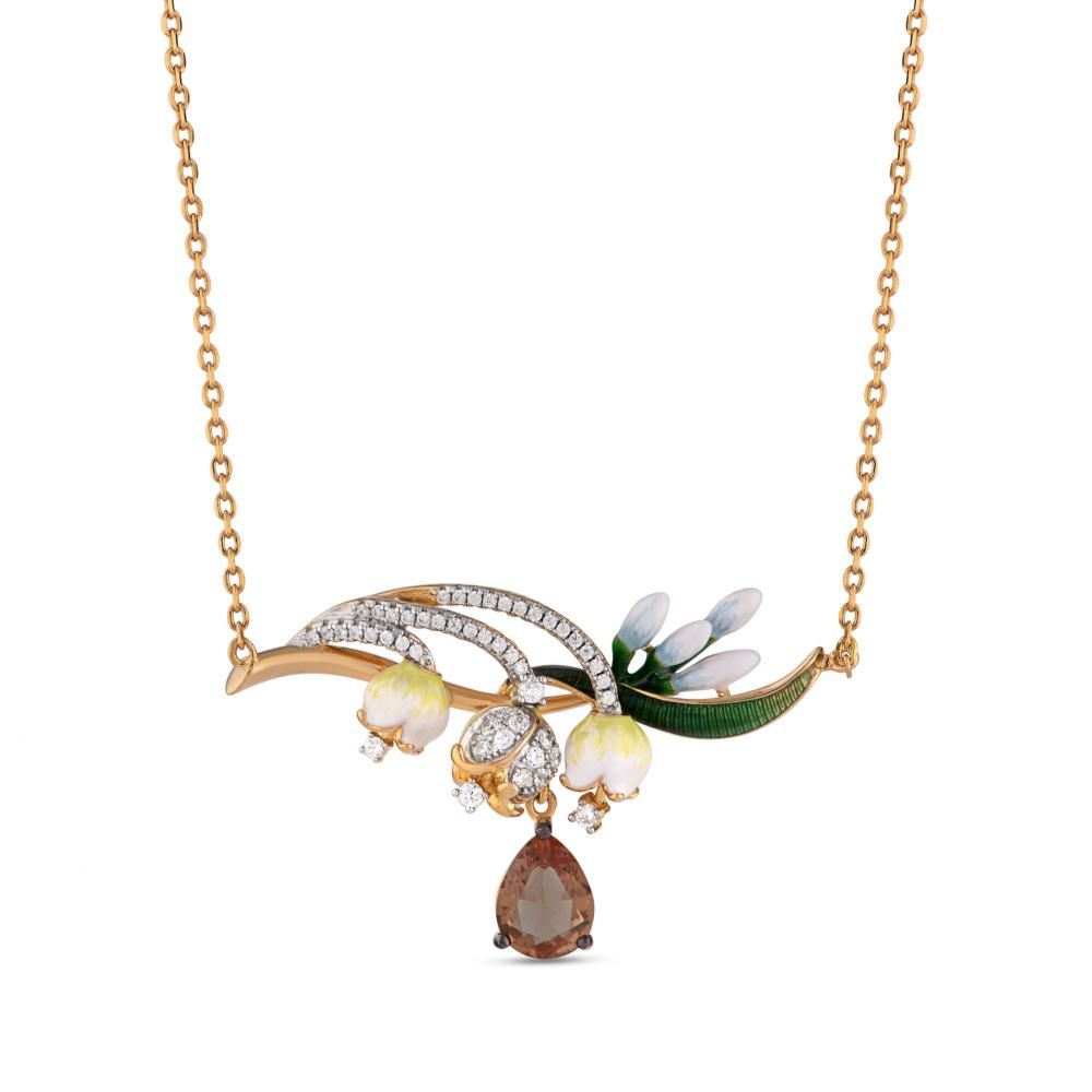 Zultanite Model-4 Enamel Silver Necklace
