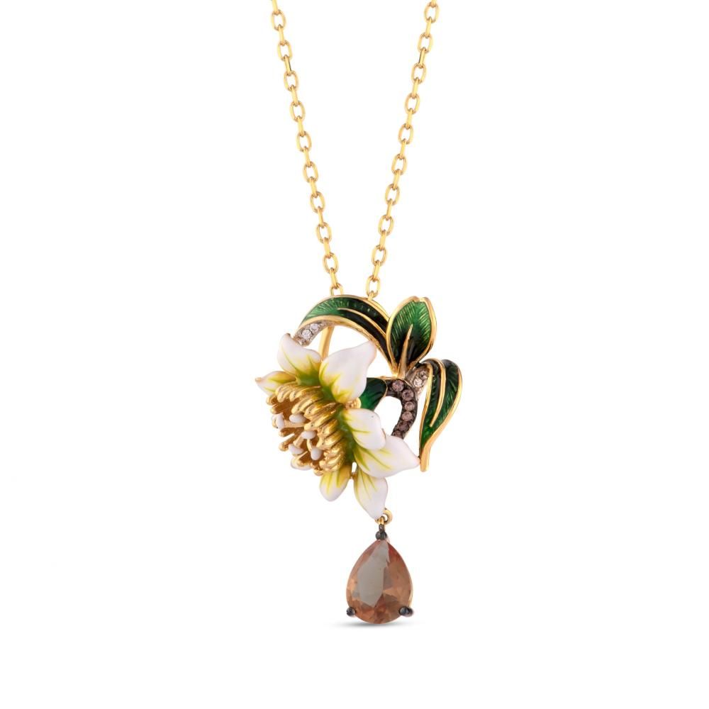 Zultanite Model-7 Enamelled Silver Necklace