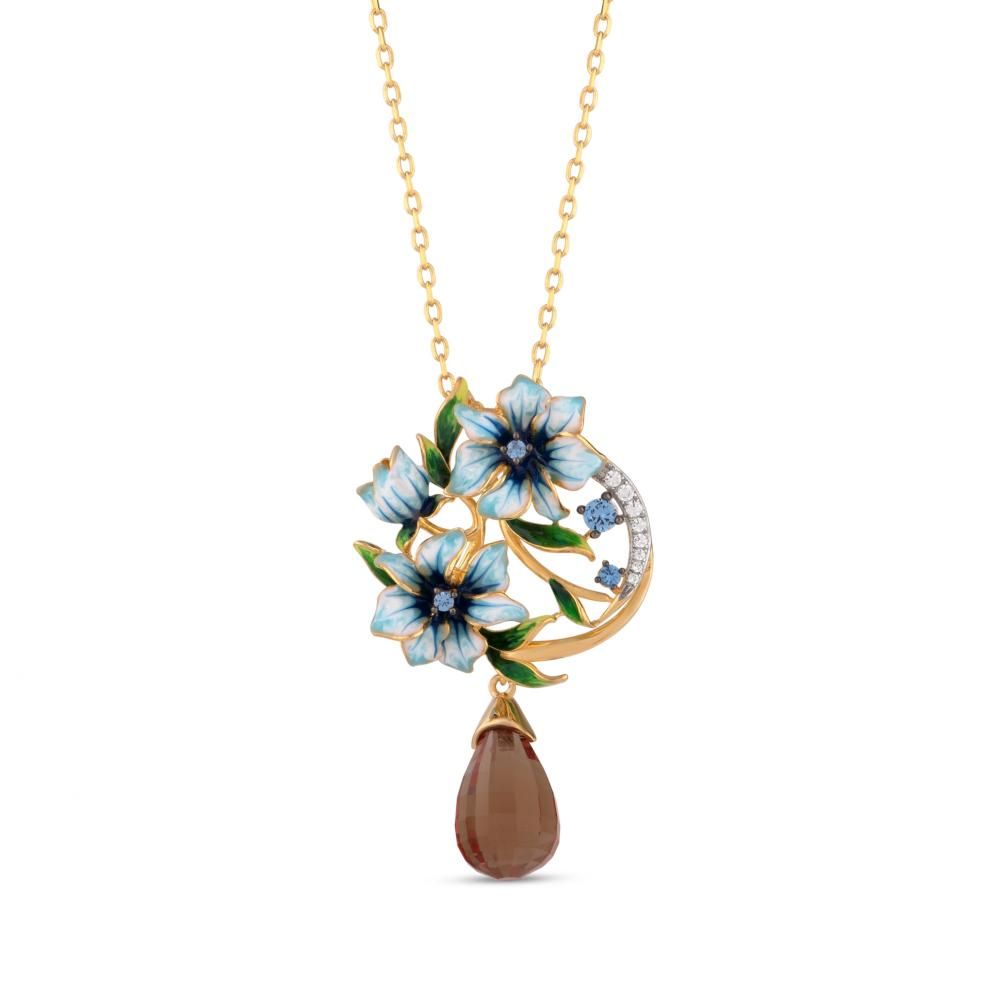Zultanite Model-10 Enamelled Silver Necklace