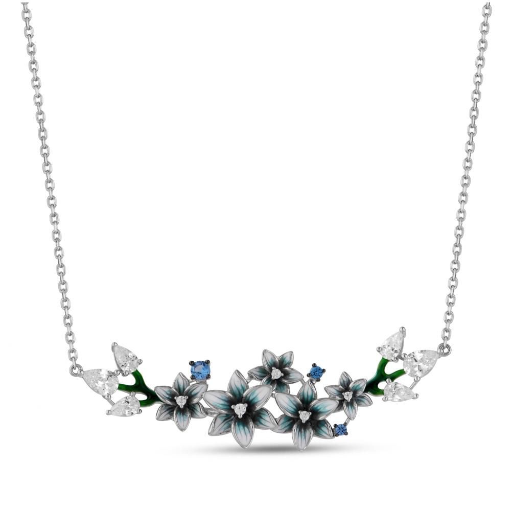 Zultanite Model-13 Gemstone and Enamel Silver Necklace