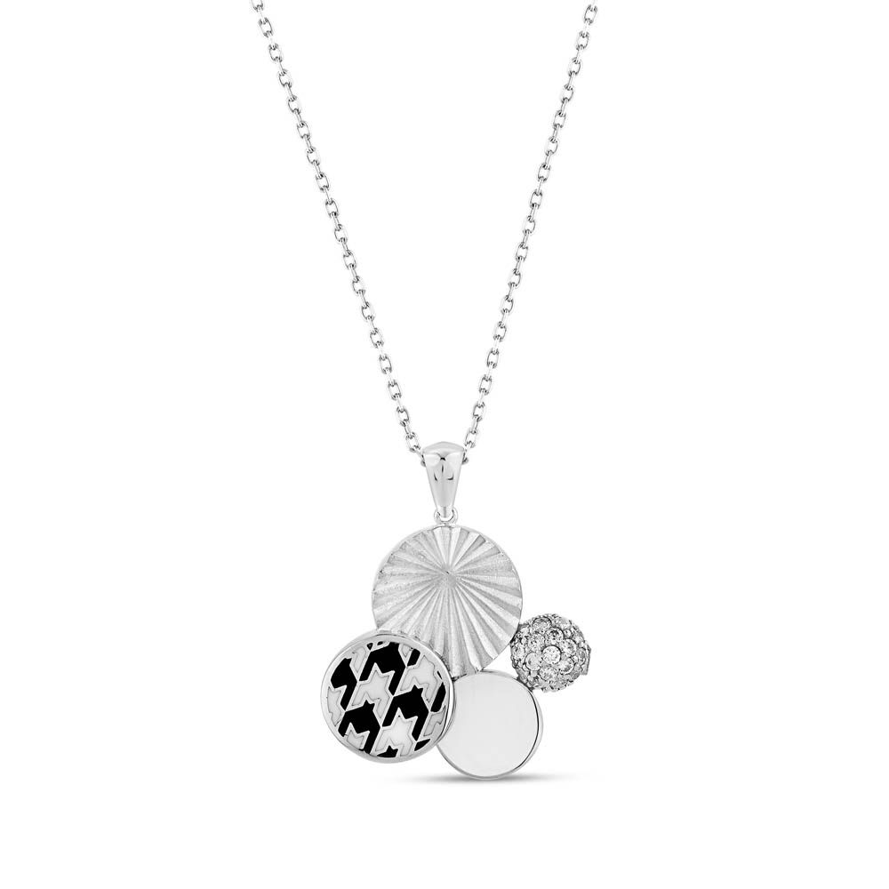 Pied De Poule Four-Textured Silver Necklace