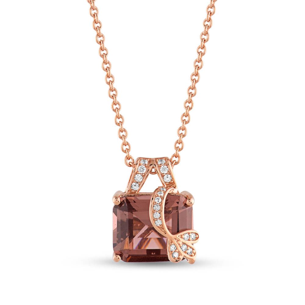 Колье Gift из серебра с тремя листьями, розовое золото
