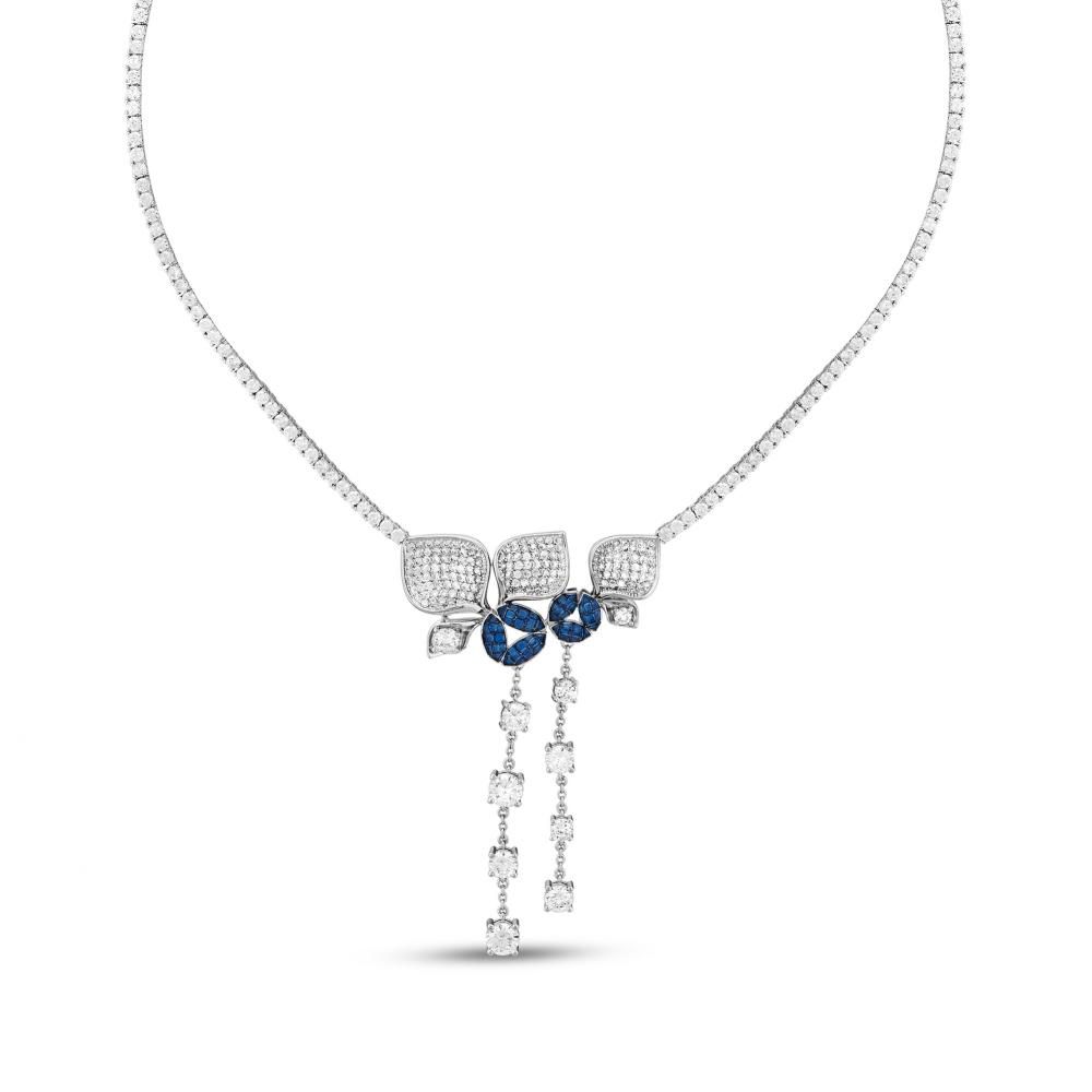 Серебряное колье Eclat Collection Blue Gonca