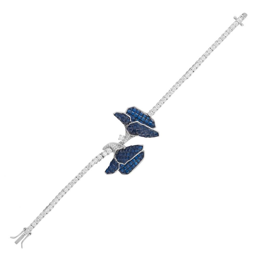 Eclat Collection Blue Poppy Silver Bracelet