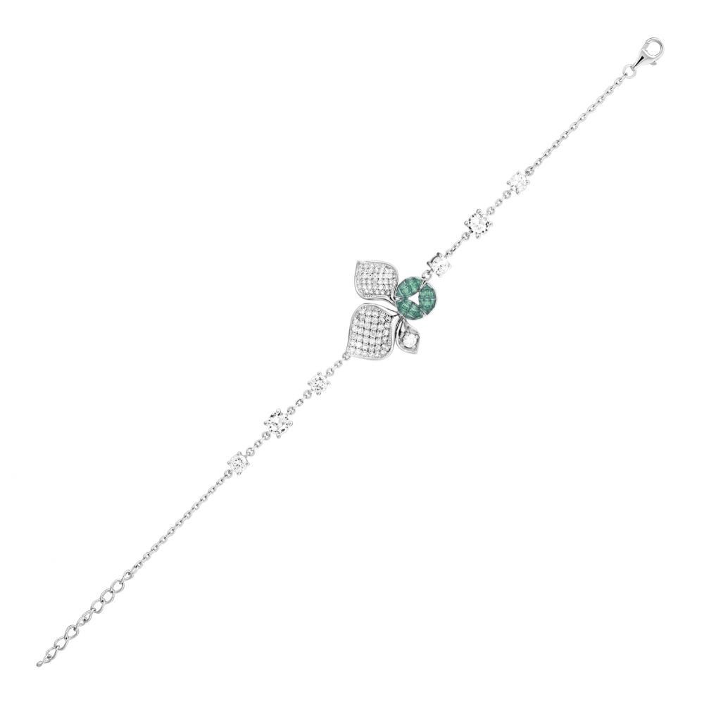 Серебряный браслет Eclat Yeşil Gonca