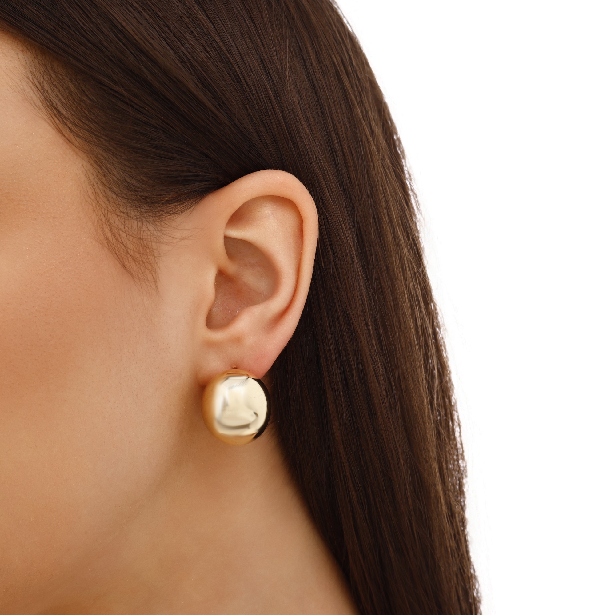 Серьги Sun Collection выпуклые круглые