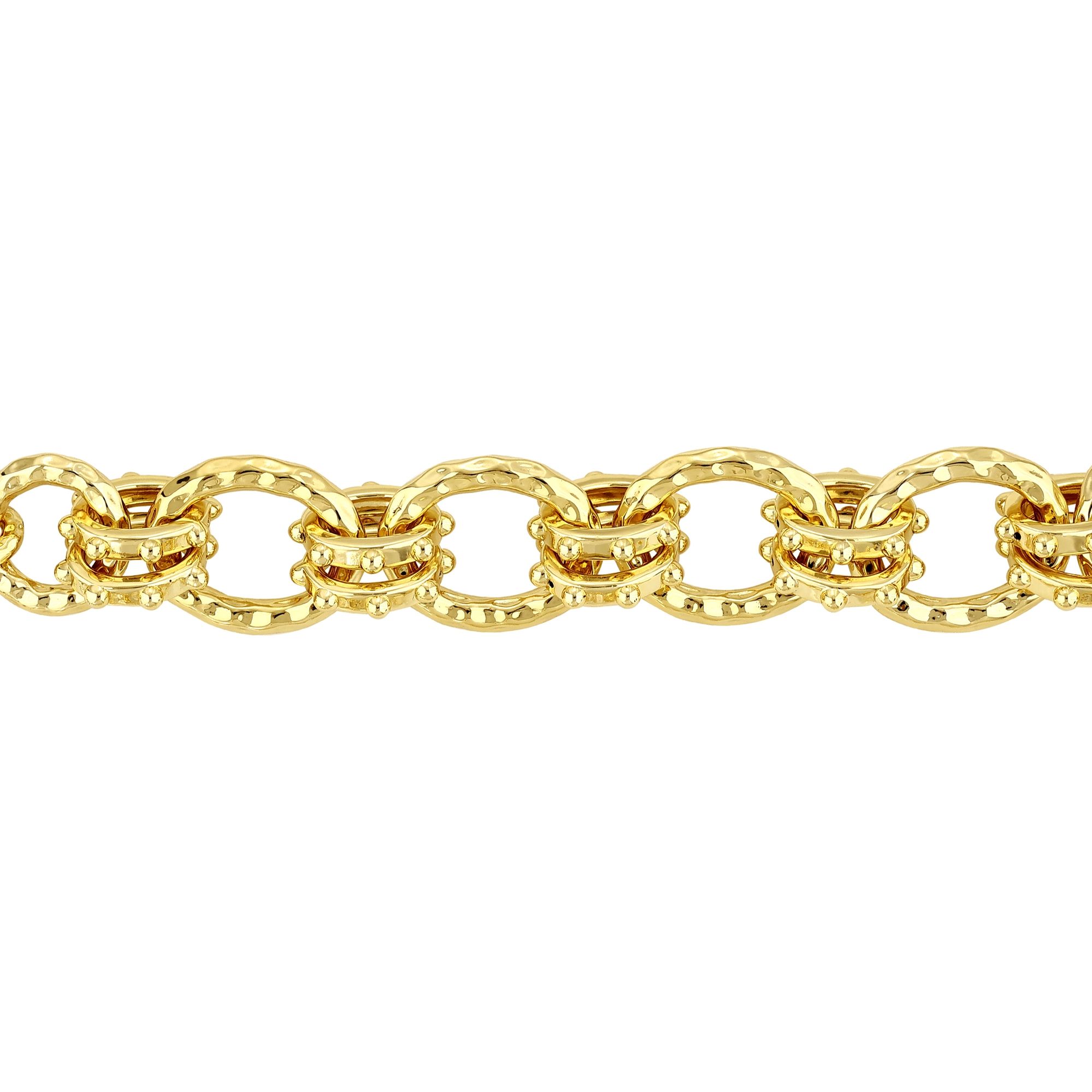Sun Collection Thick Link Chain Silver Bracelet