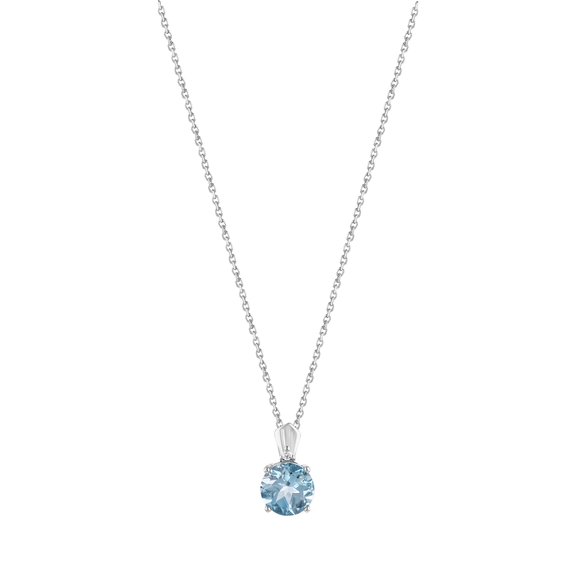 Серебряное колье с круглым синим солитером из коллекции Gift