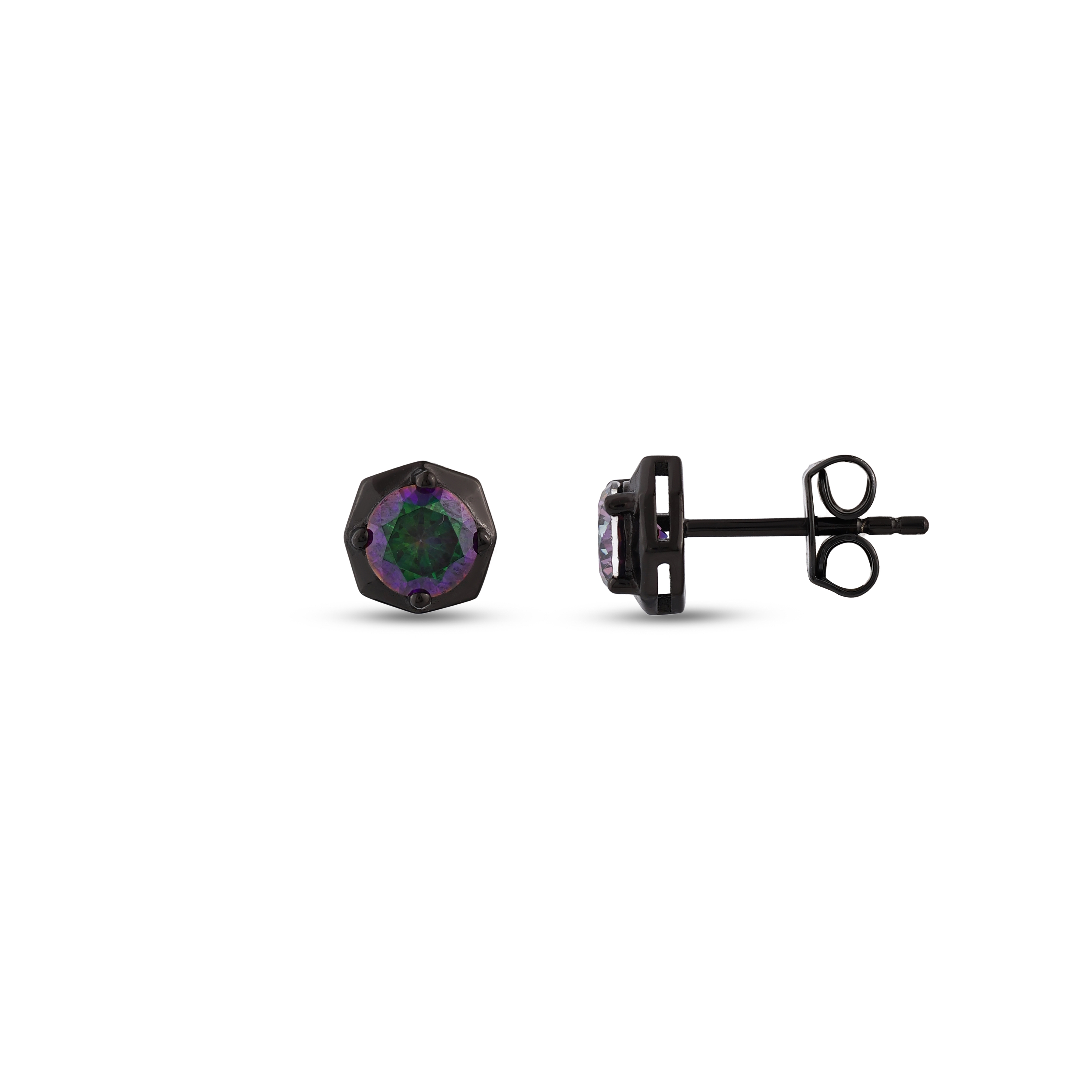 Black Magic Collection Black Silver Earrings