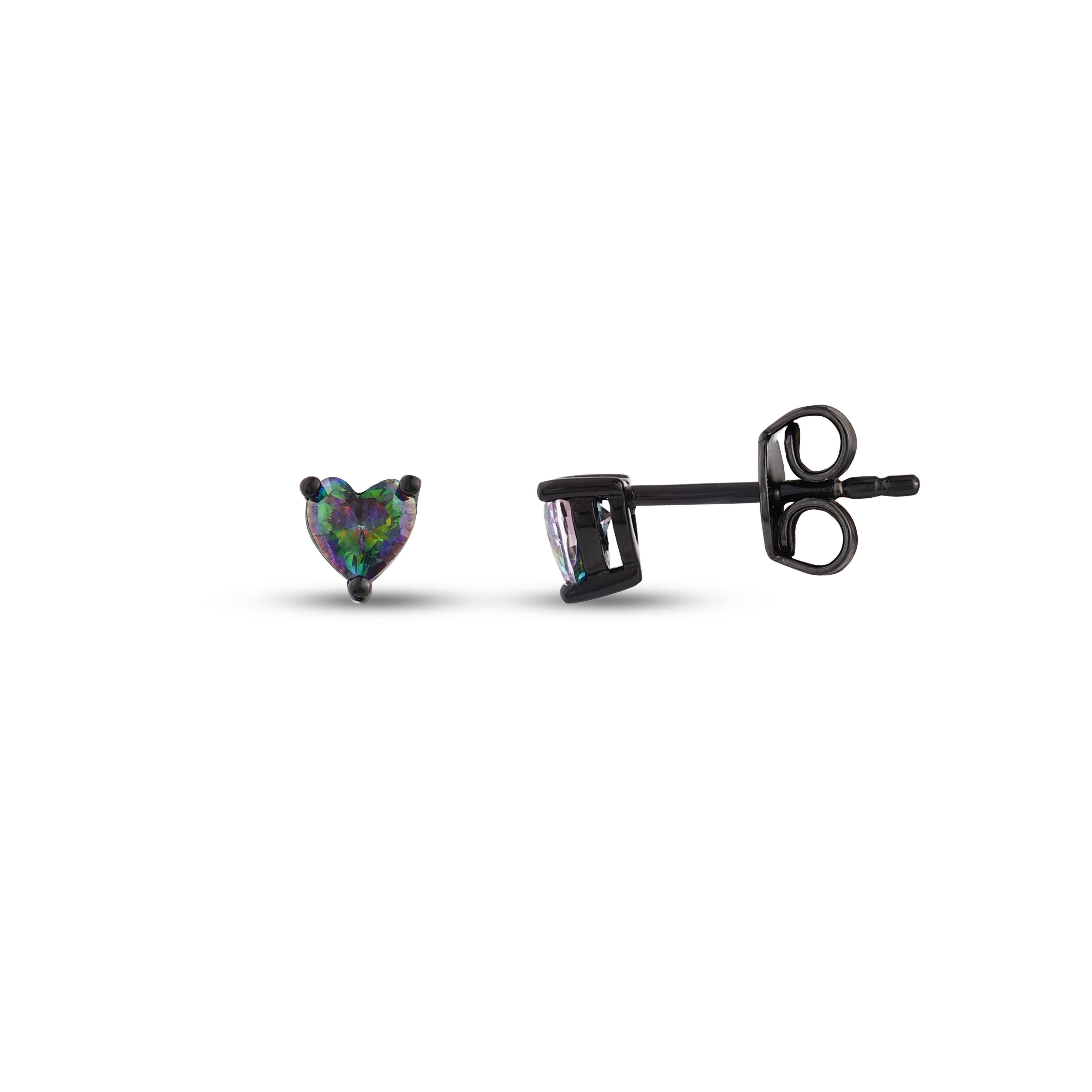 Серьги Black Magic Collection из серебра с градиентным сердцем