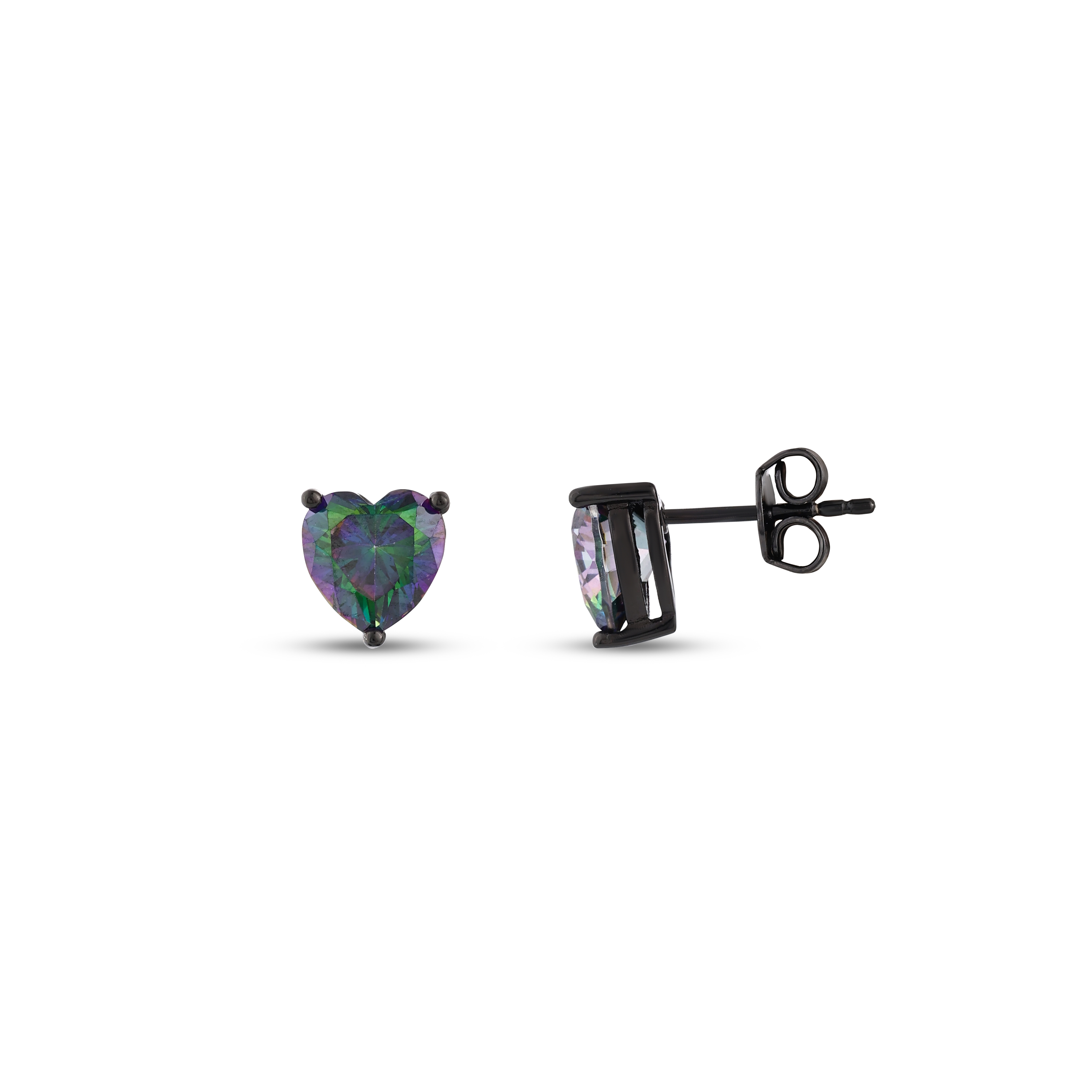 Серьги Black Magic Collection из серебра с маленьким сердцем