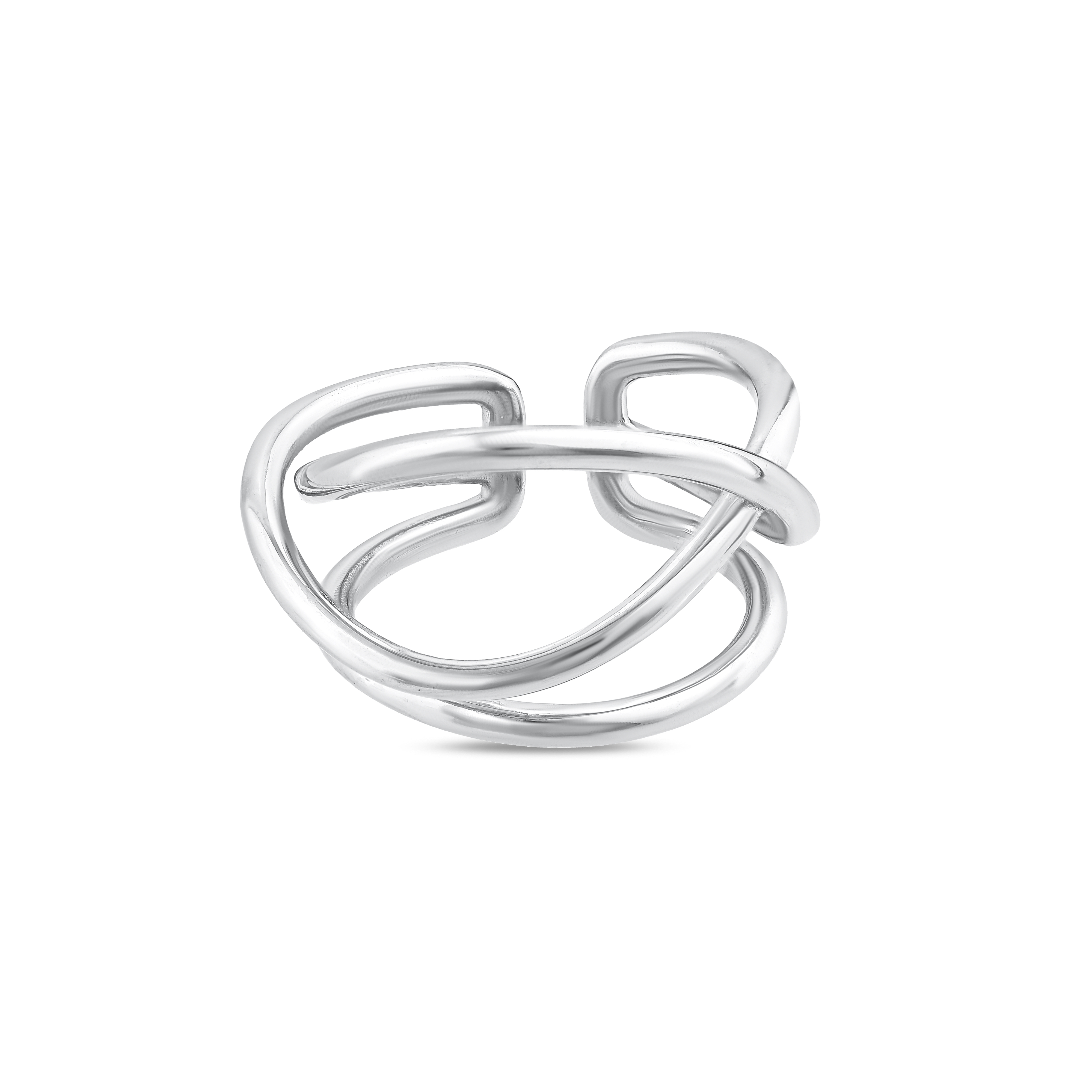 Gift Collection Intertwined Spiral Design Silver Ring