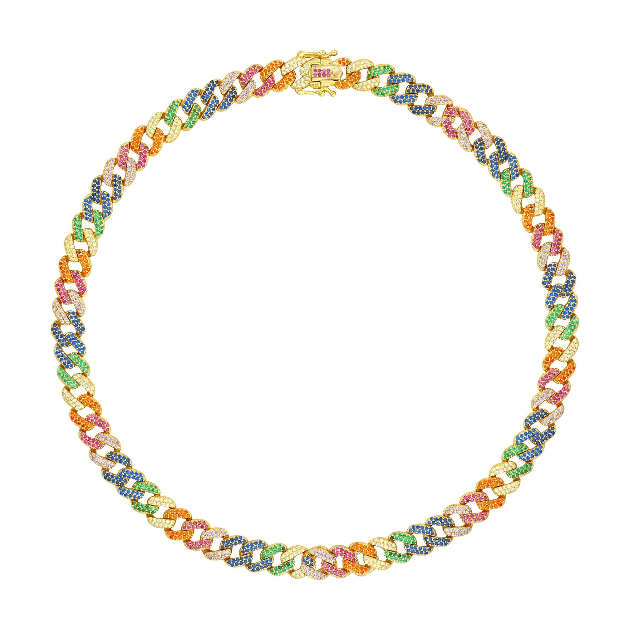 Серебряное колье-гурмет Rainbow Collection с камнями-радугами