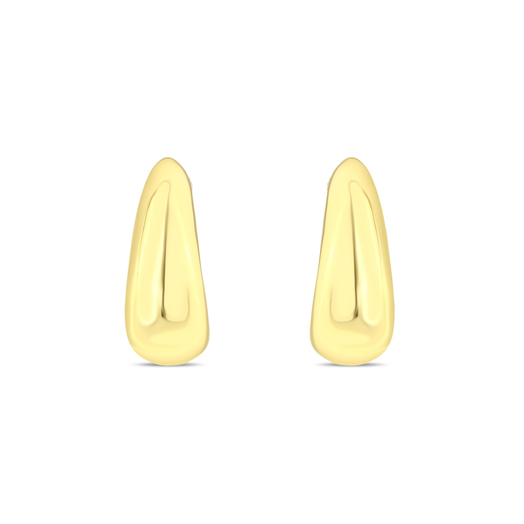 Sun Collection Smooth Surface Teardrop Model Voluminous Hoop Earring