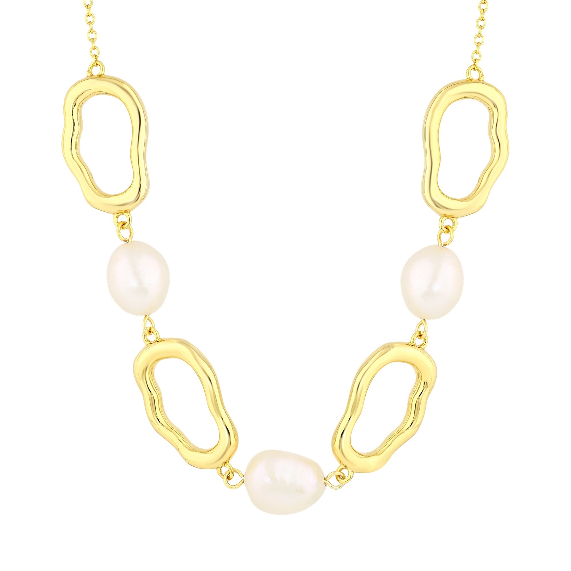 Sun Collection Pearl Stone Silver Necklace