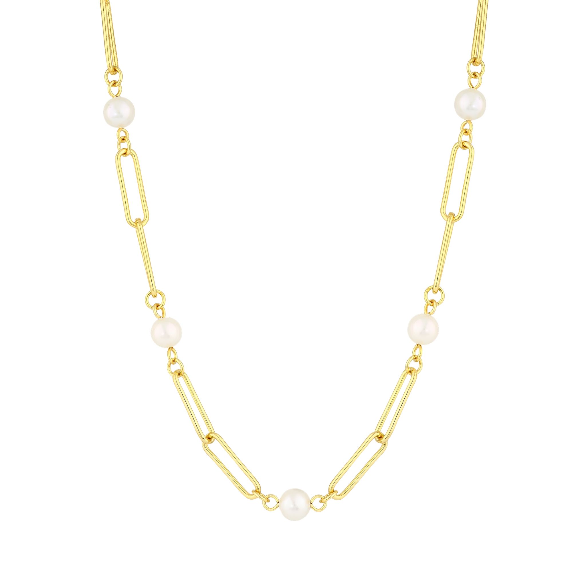 Sun Collection Pearl Stone Silver Necklace