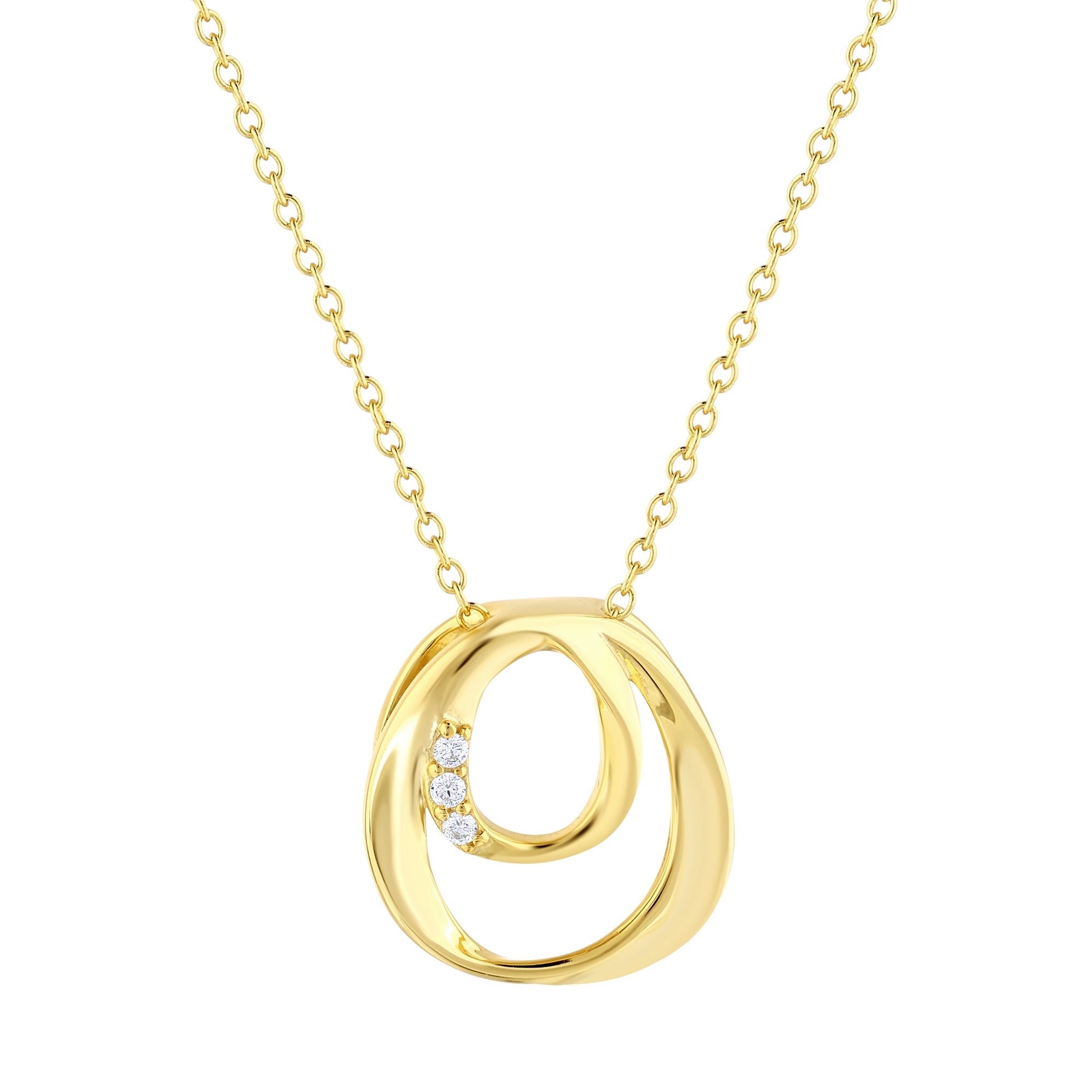 Sun Collection Three-Stone Silver Necklace