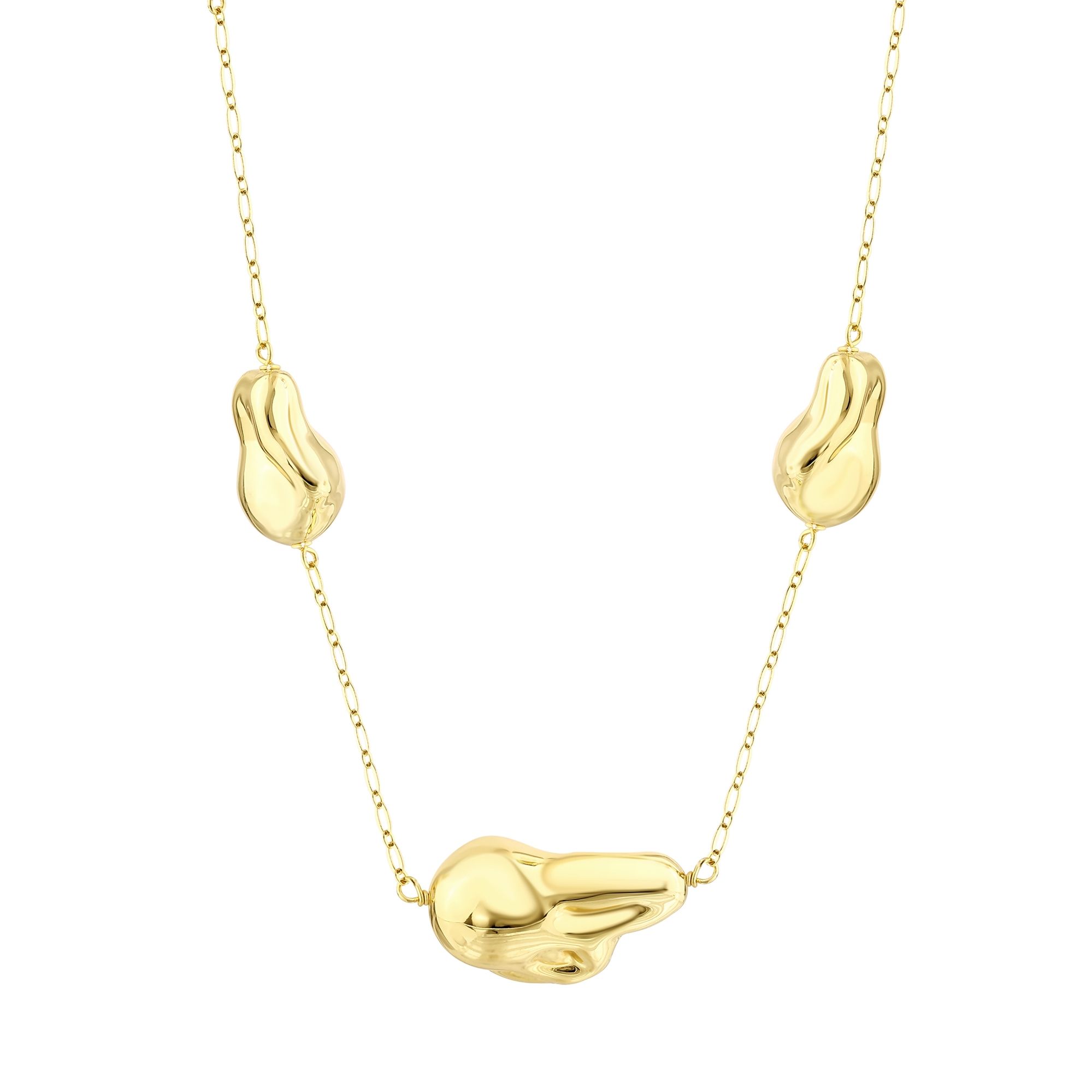 Sun Collection Stone Embellished Long Silver Necklace