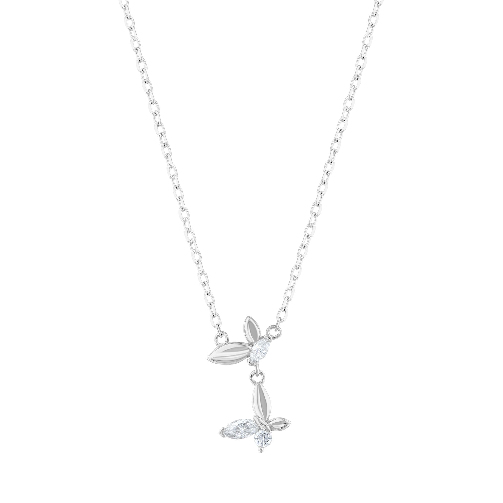 Серебряное колье с листом из коллекции Gift