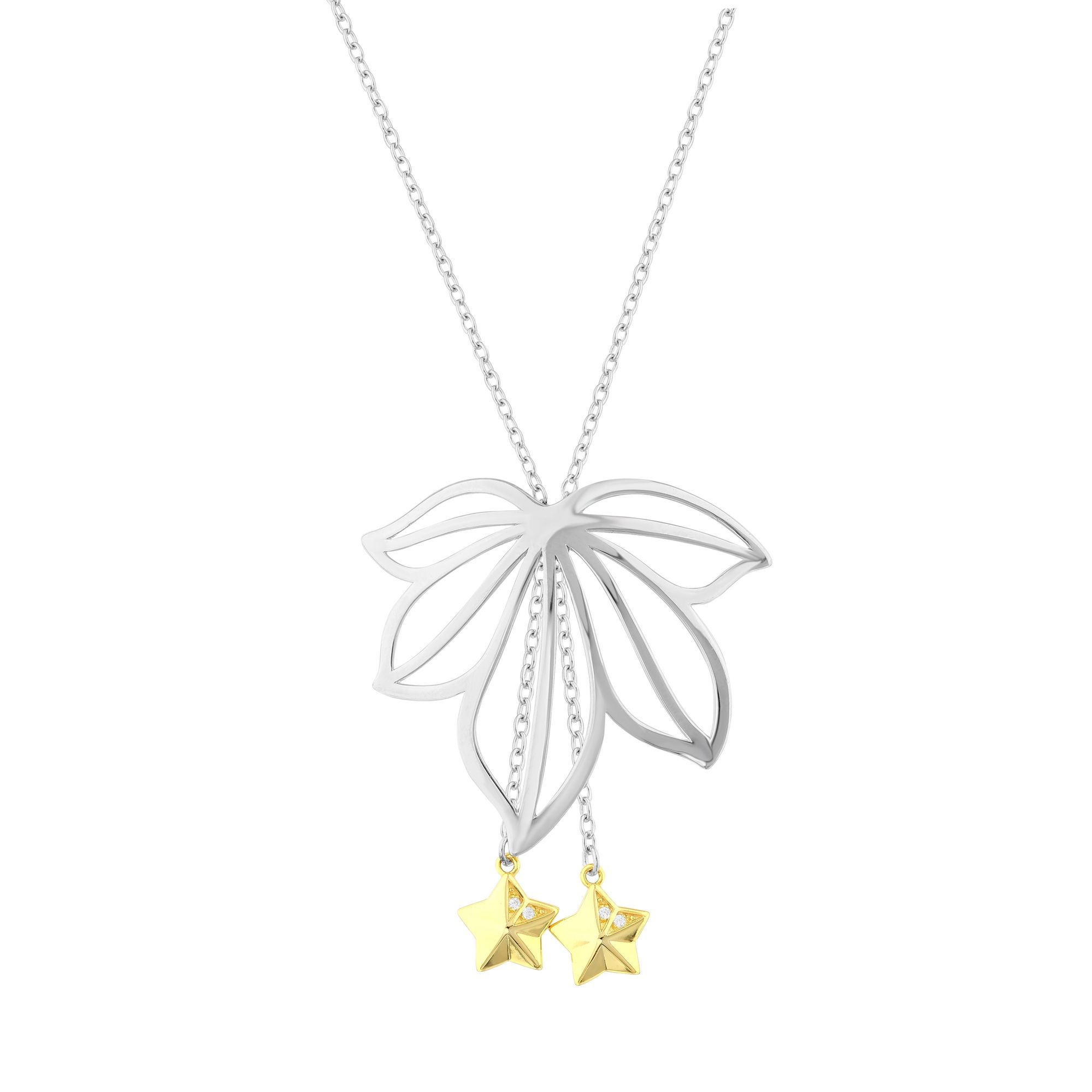 Gift Collection Dangle Star Figure Silver Necklace