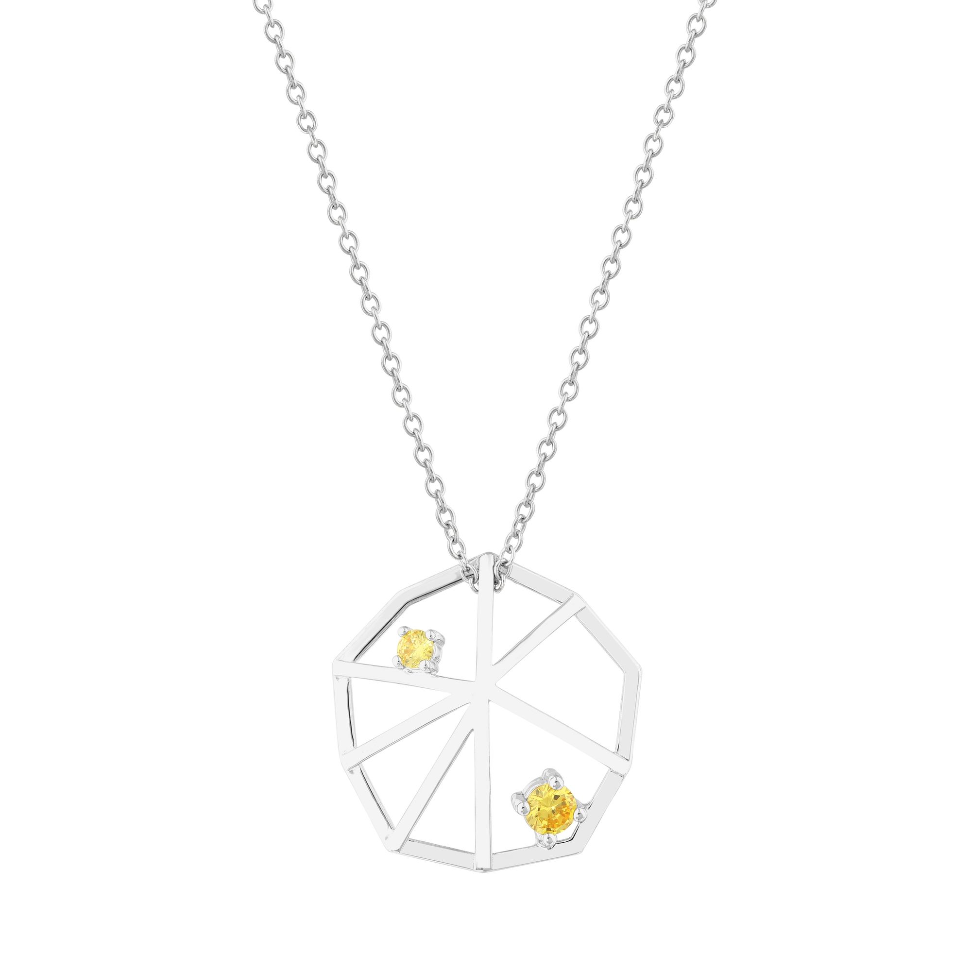 Серебряное колье Gift Collection с желтым цирконом