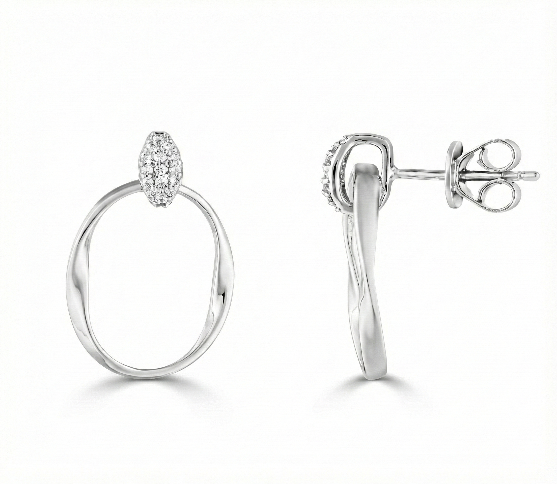 Серебряные серьги Gift Collection с камнями и овальной формой