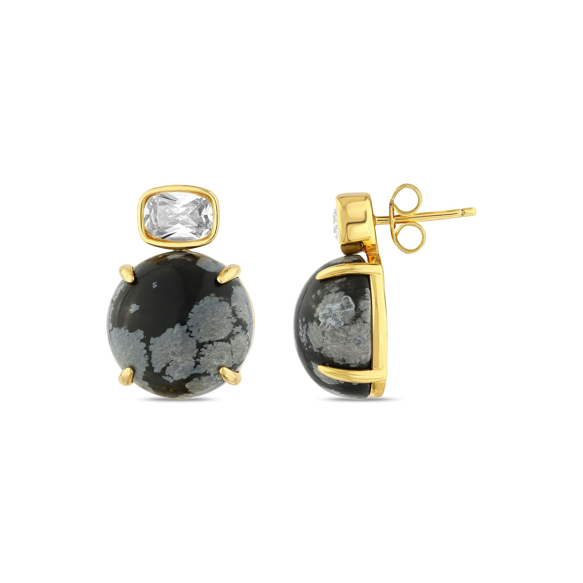 Коллекция Lucky Gems, позолоченное кольцо со снежным цветком и белым цирконом