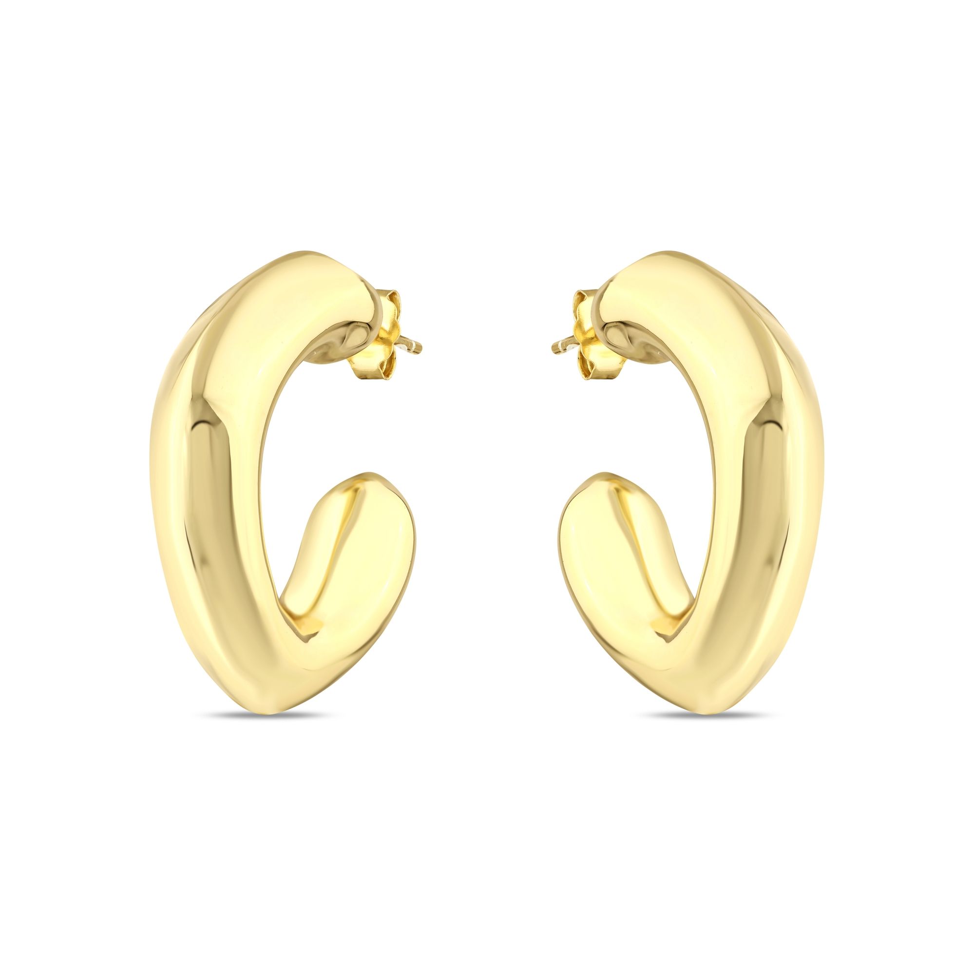 Sun Collection Curve Silver Earrings