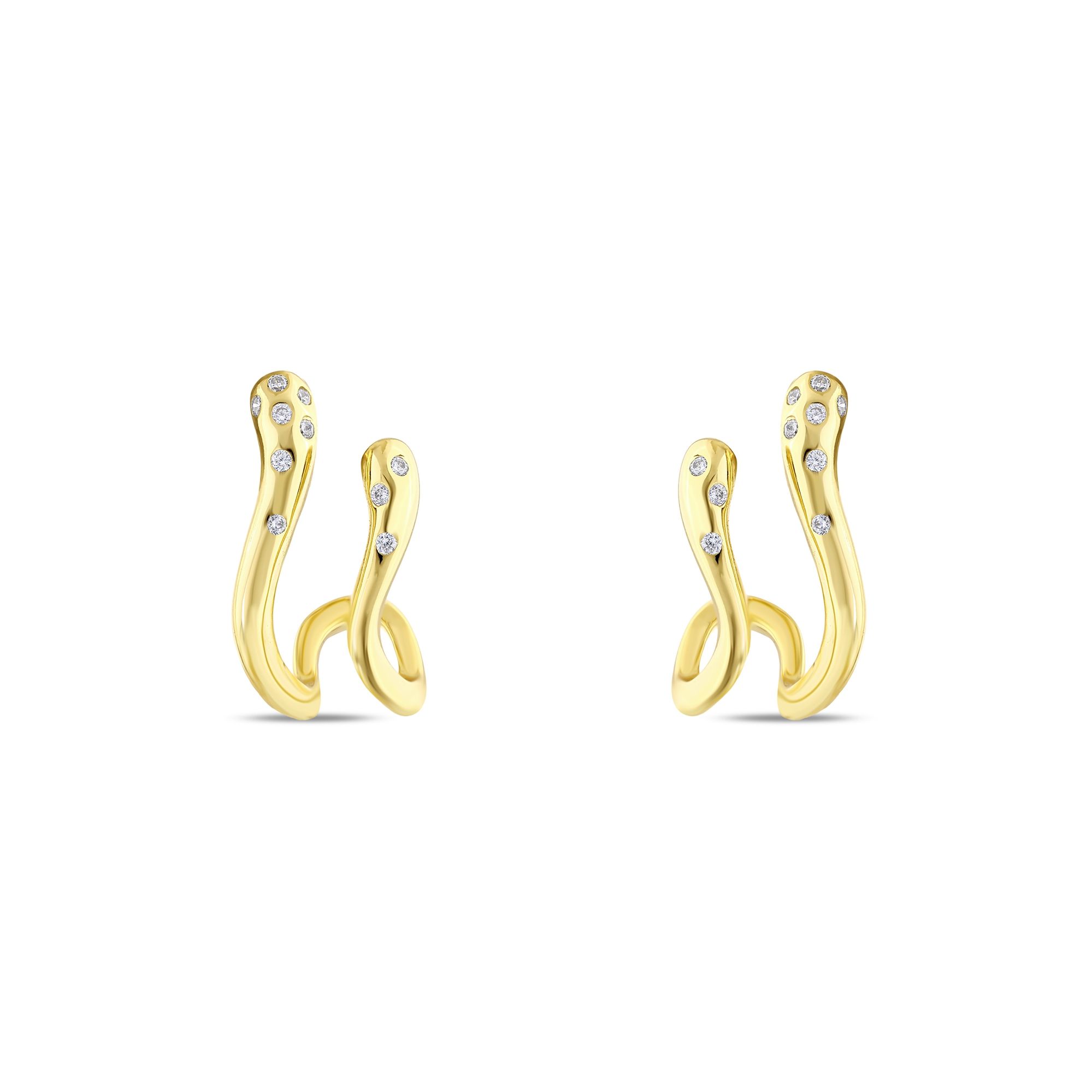 Sun Collection Sterling Silver Earrings with Shimmering Stones
