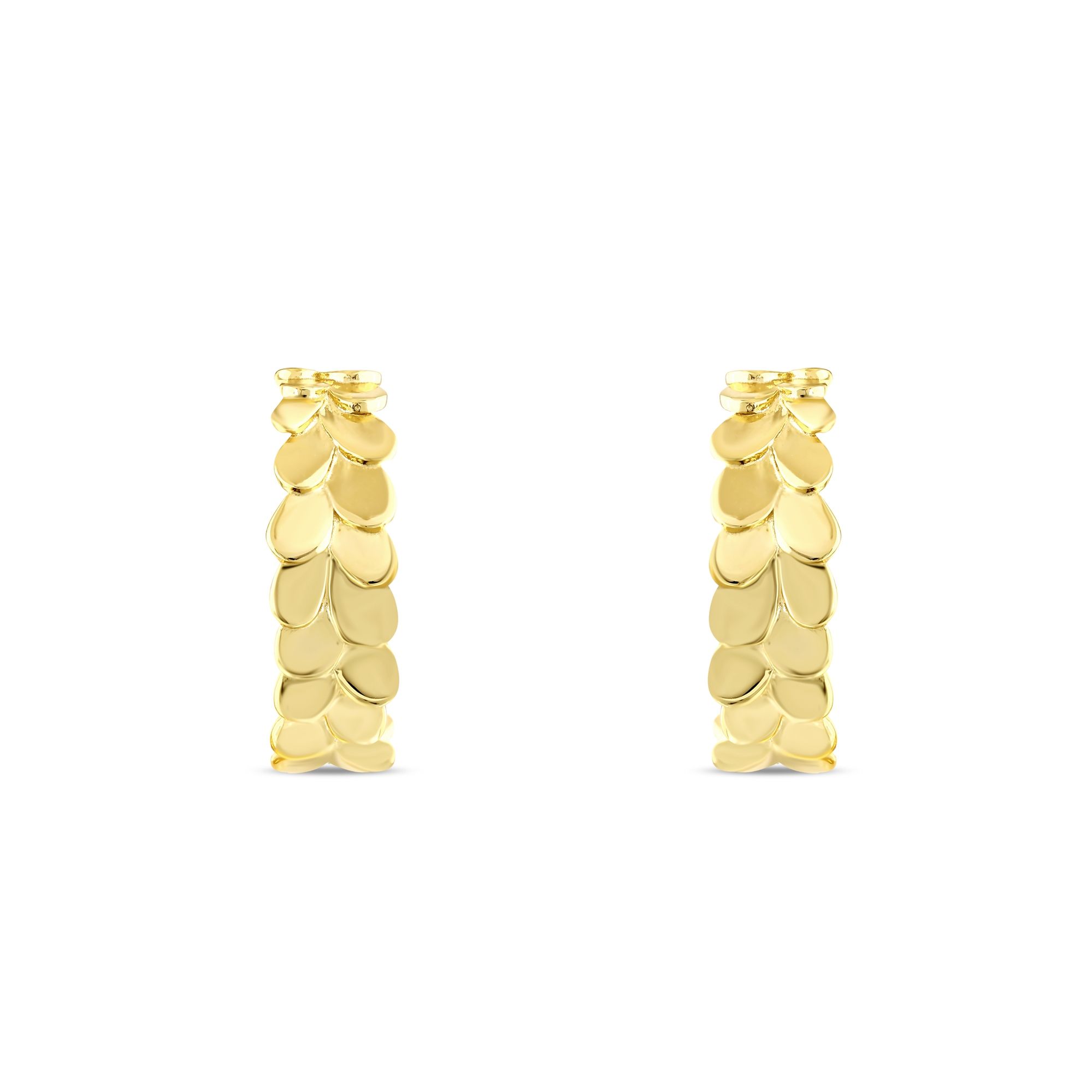 Sun Collection Modern Design Hoop Earrings with Sequin Details