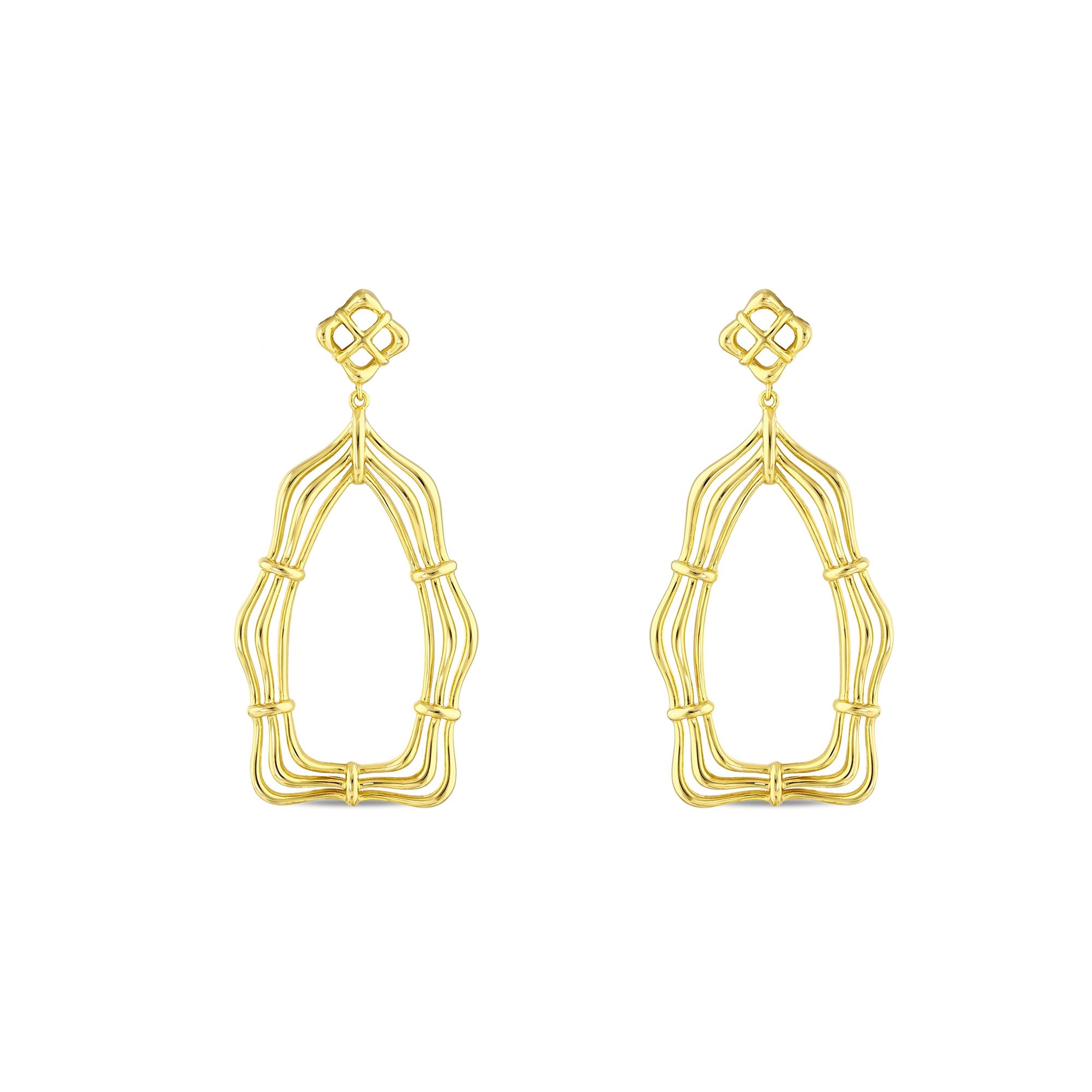 Sun Collection Geometric Knotted Modern Design Silver Earrings