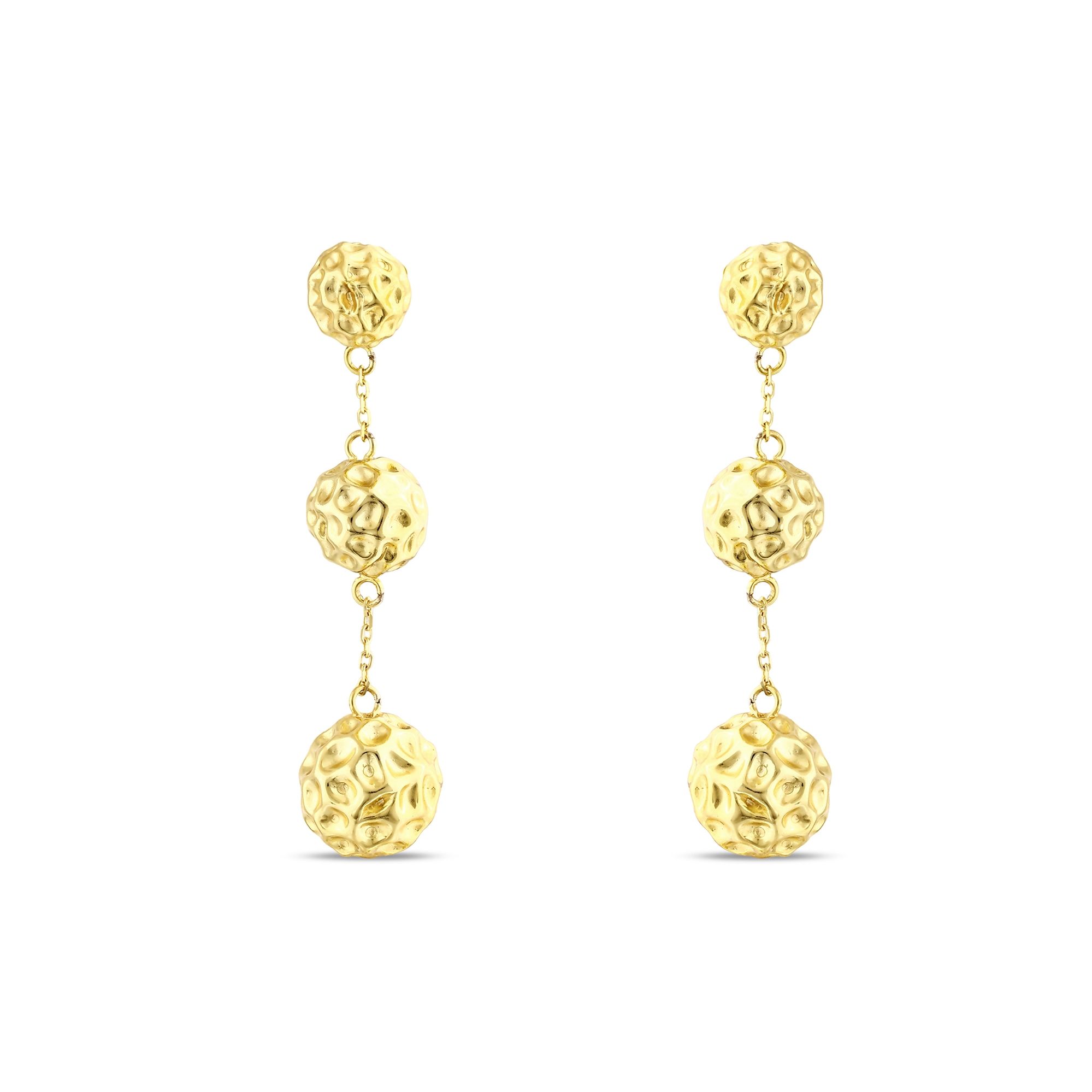 Sun Collection Triple Ball Silver Earring