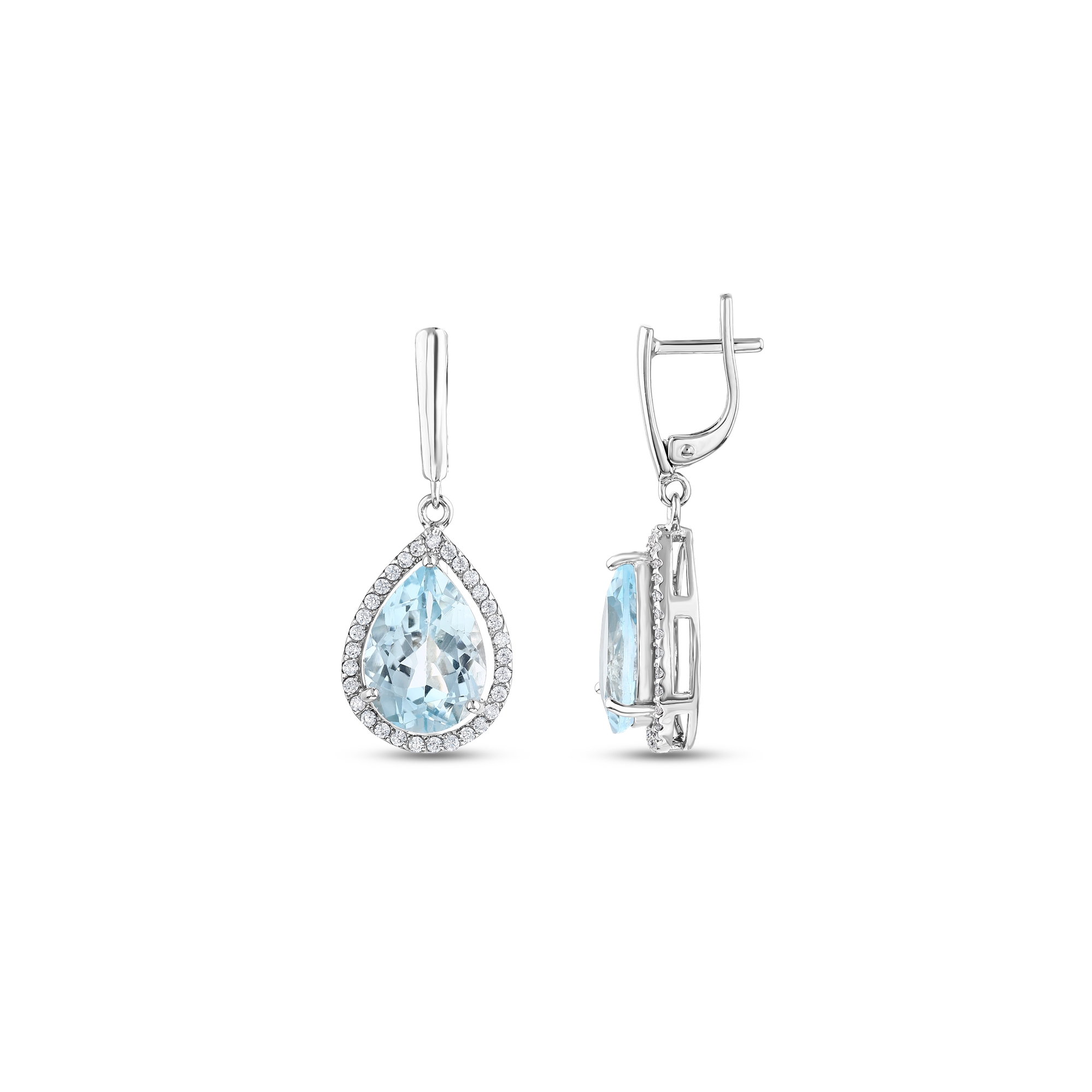 Серебряные серьги-капли Gift Collection с синими камнями