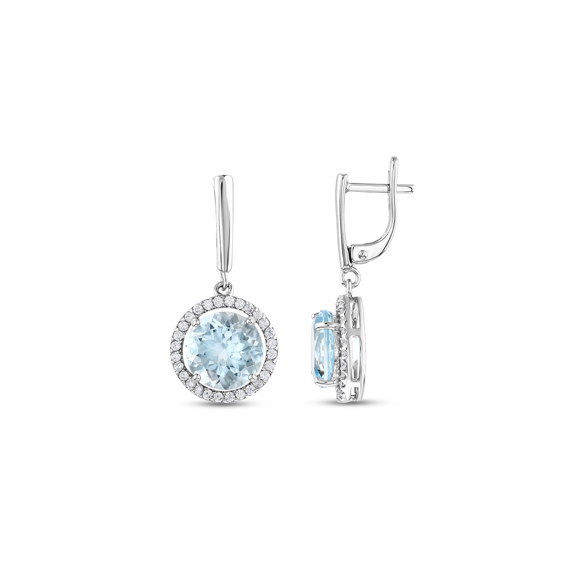Серьги Gift Collection из серебра с синим камнем круглой формы