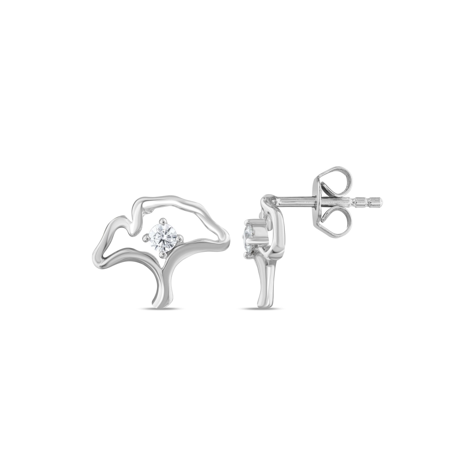 Gift Collection Leaf Design Silver Earrings