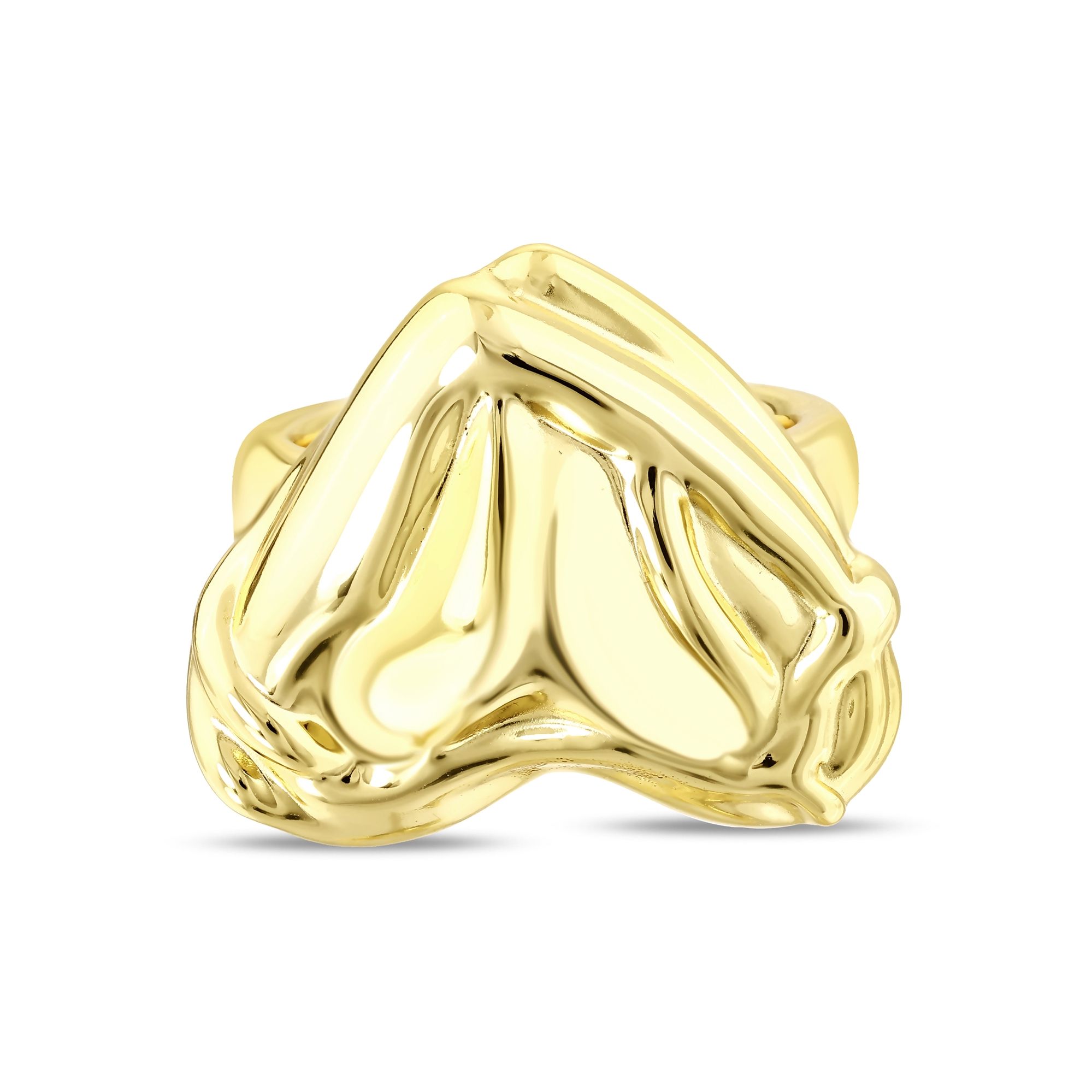 Sun Collection Heart-Shaped Voluminous Silver Ring