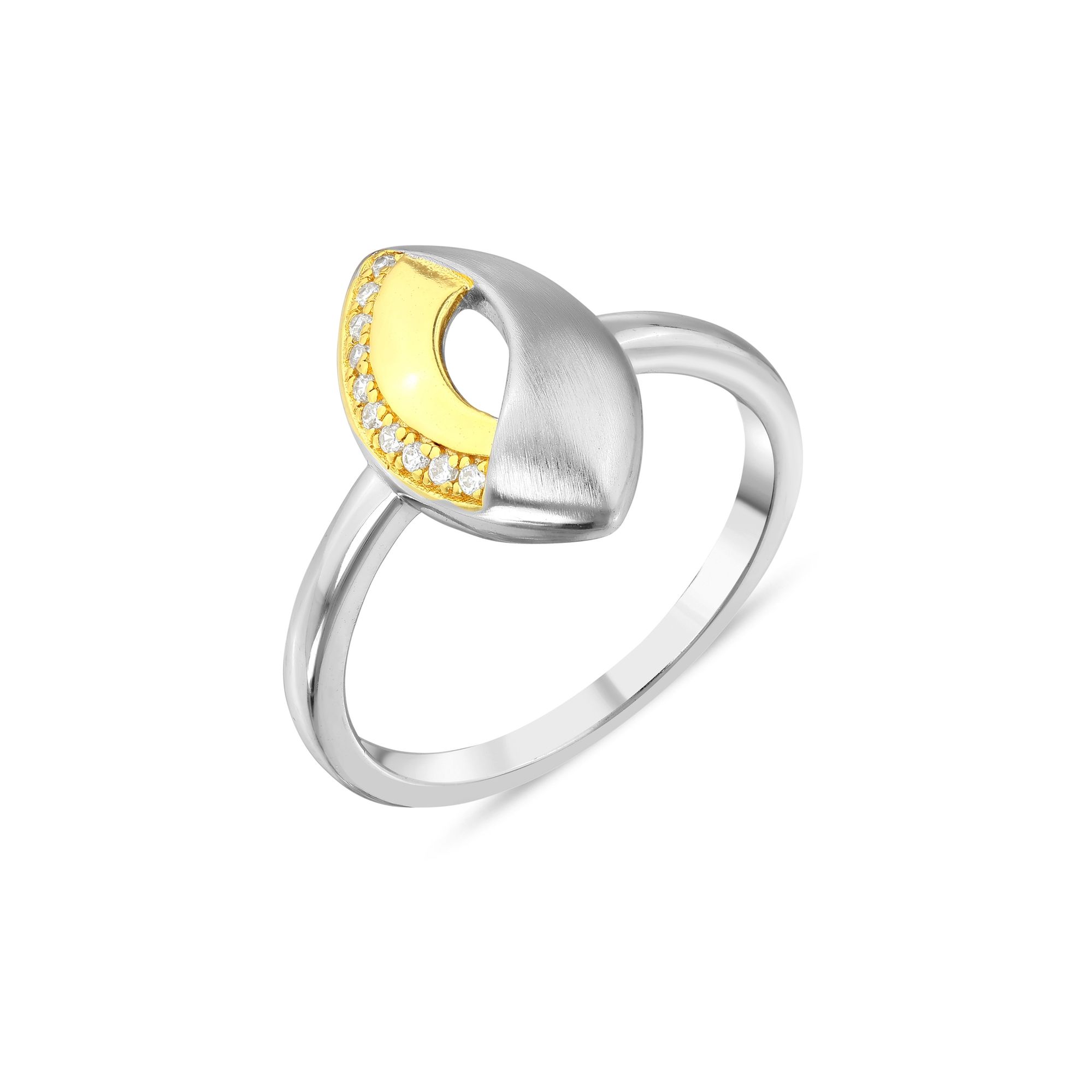 Gift Collection Two-Tone Curvy Modern Silver Ring