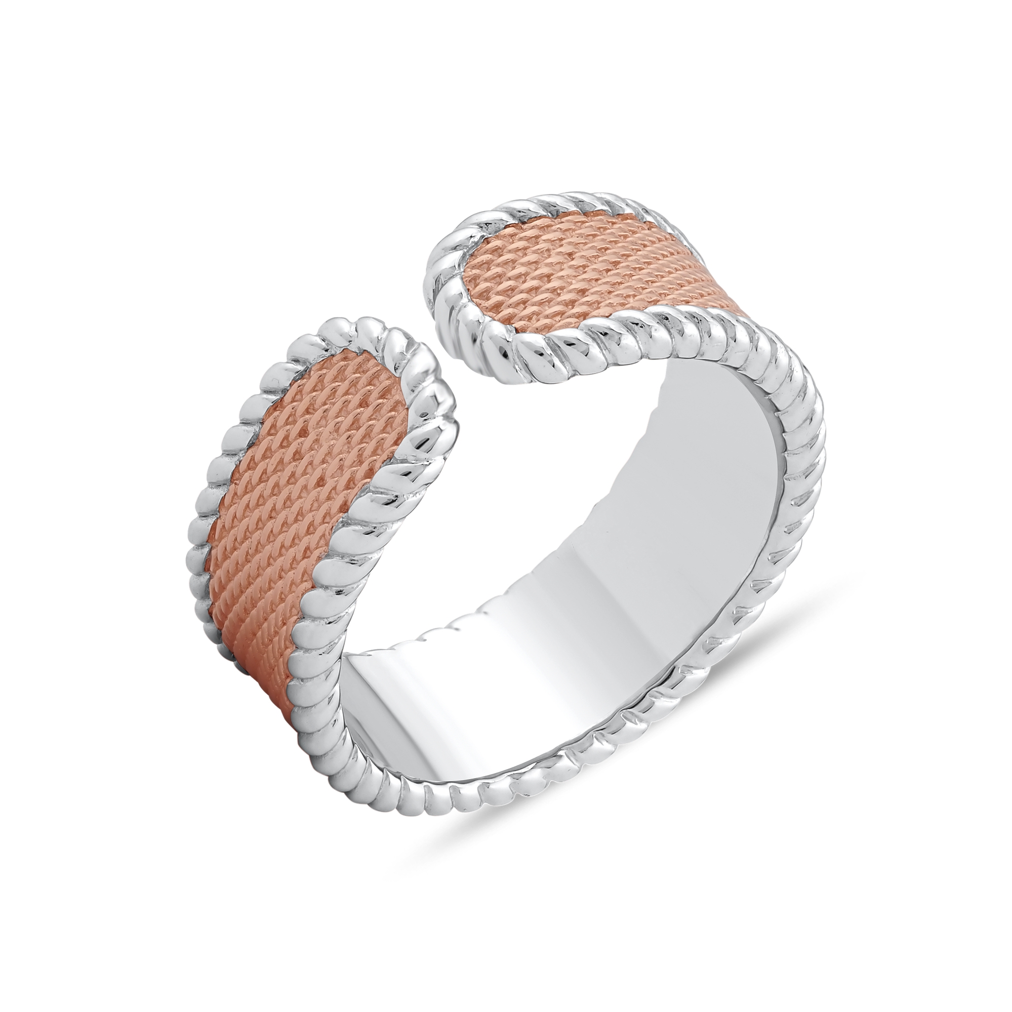 Bravoman Double-Ended Rose Woven Detail Ring