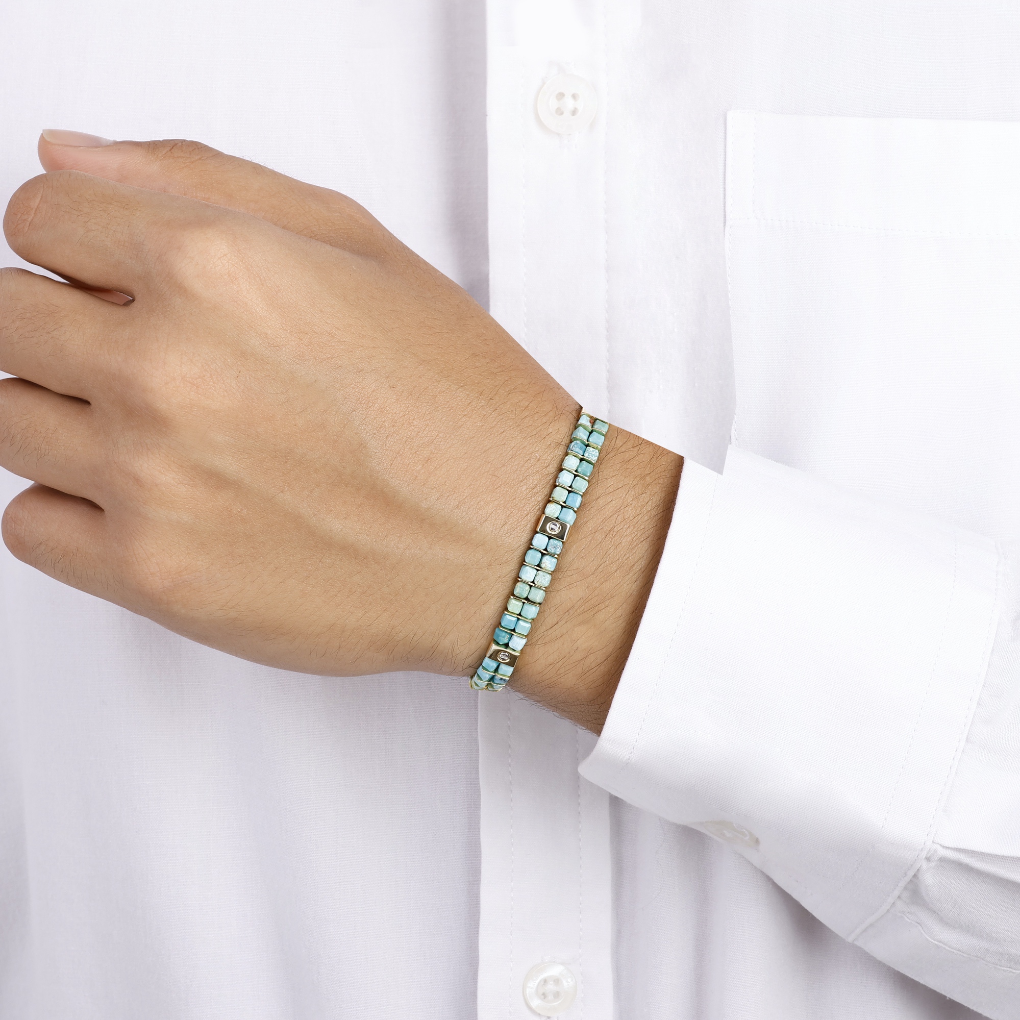 Bravoman Collection Turquoise Stone Men's Bracelet