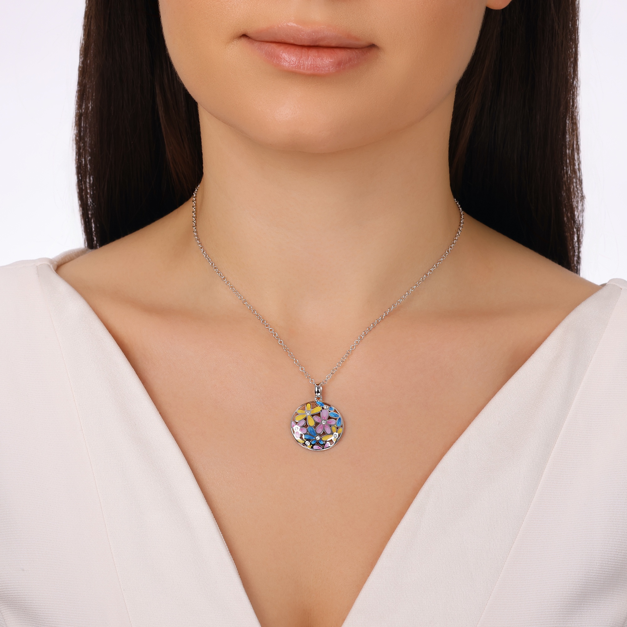 Heaven Collection Colorful Floral Motif Necklace