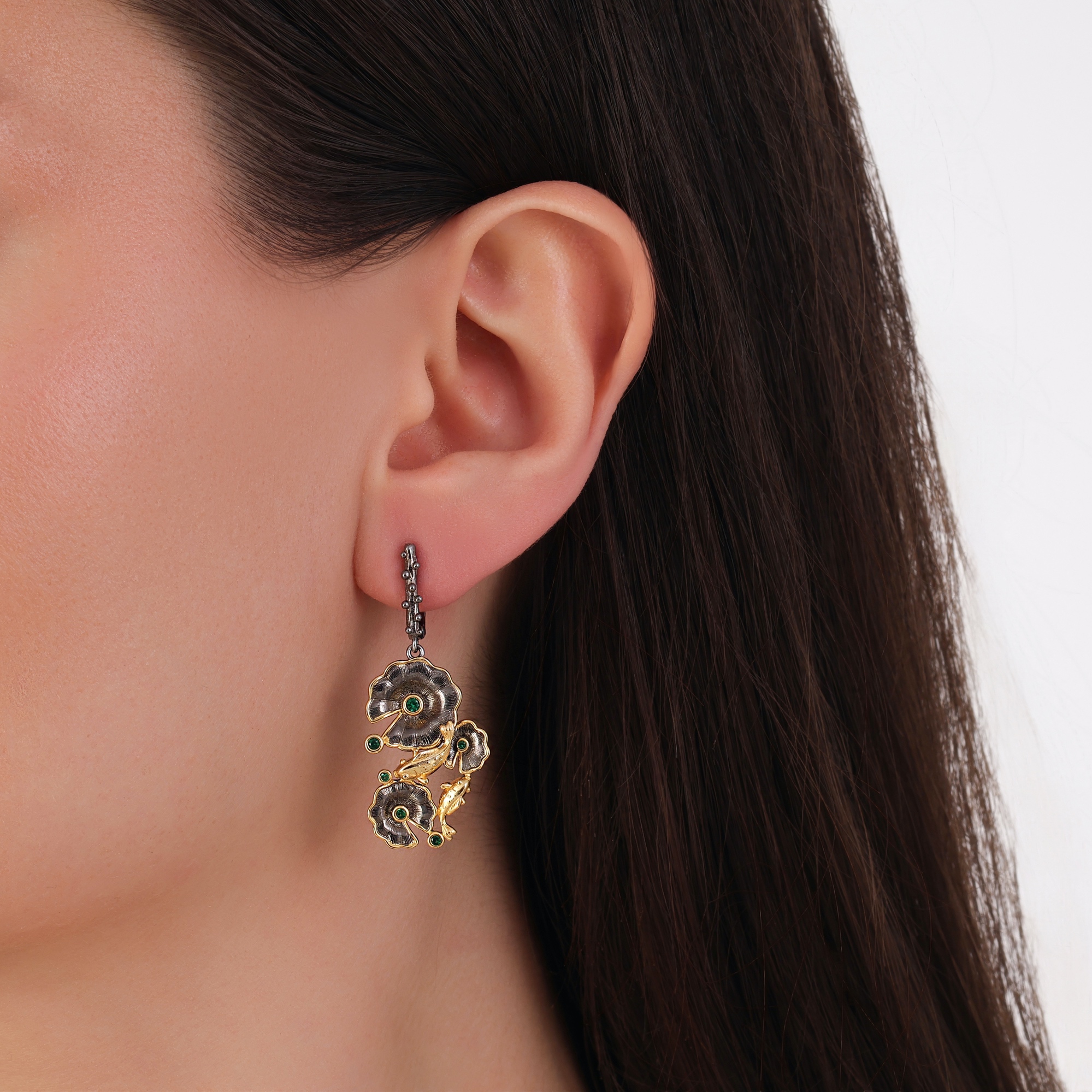 Kaleidoscope Collection Floral Motif Dangle Earrings
